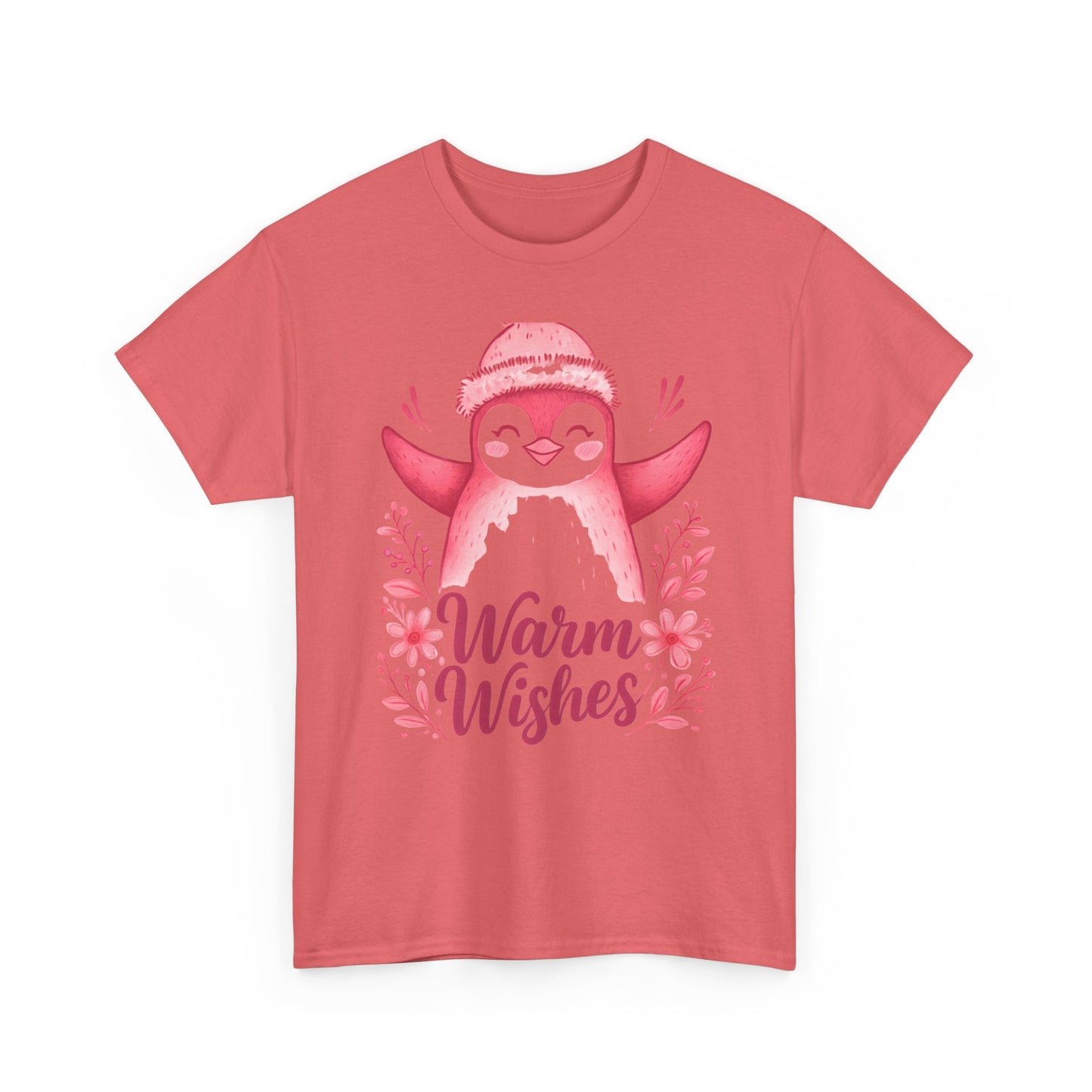 Warm Wishes Pink Penguin Tee - Holiday Tee