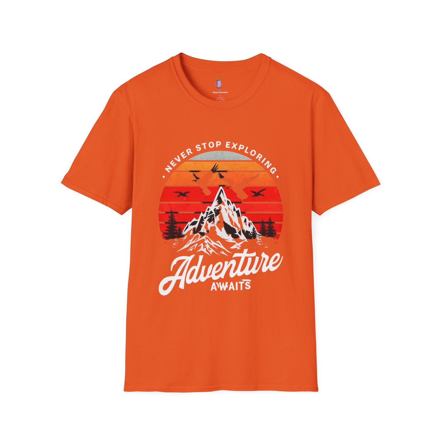 Adventure Awaits T-Shirt | Unisex Softstyle Tee | Perfect for Travel Lovers, Outdoor Adventures, Camping, Nature Gifts, Explore