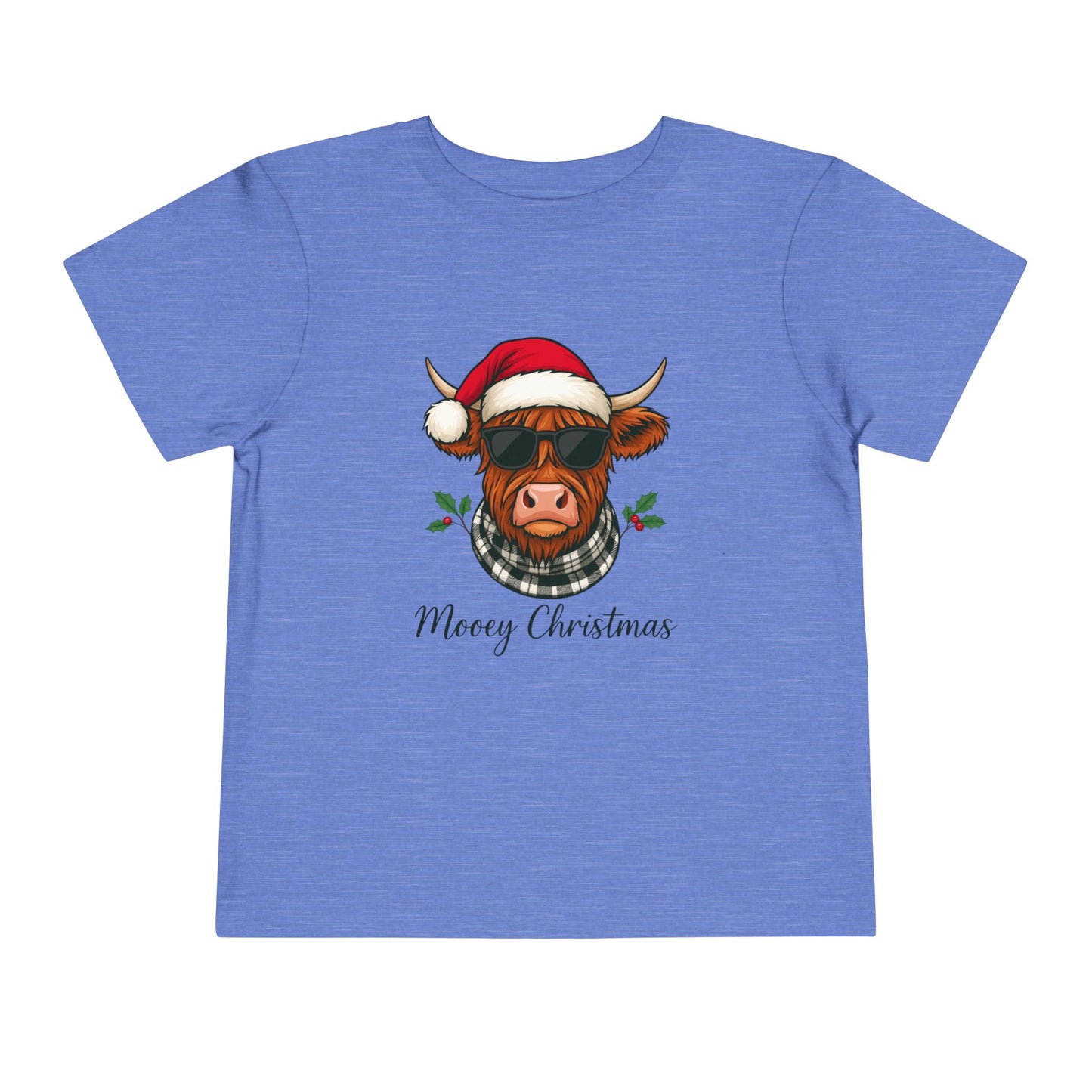 Mooey Christmas Highland Cow Toddler Tee