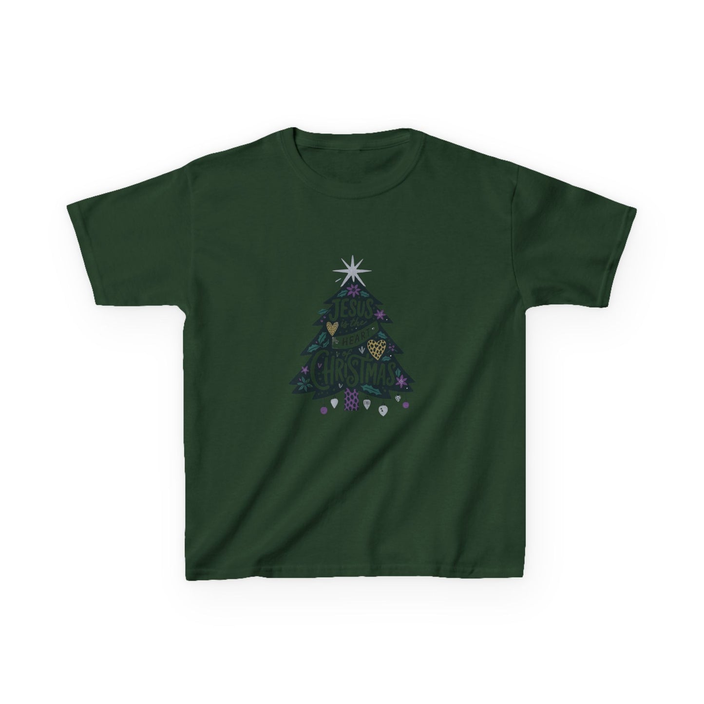 Jesus is the Heart of Christmas Tee - Dinosaur Kids Shirt
