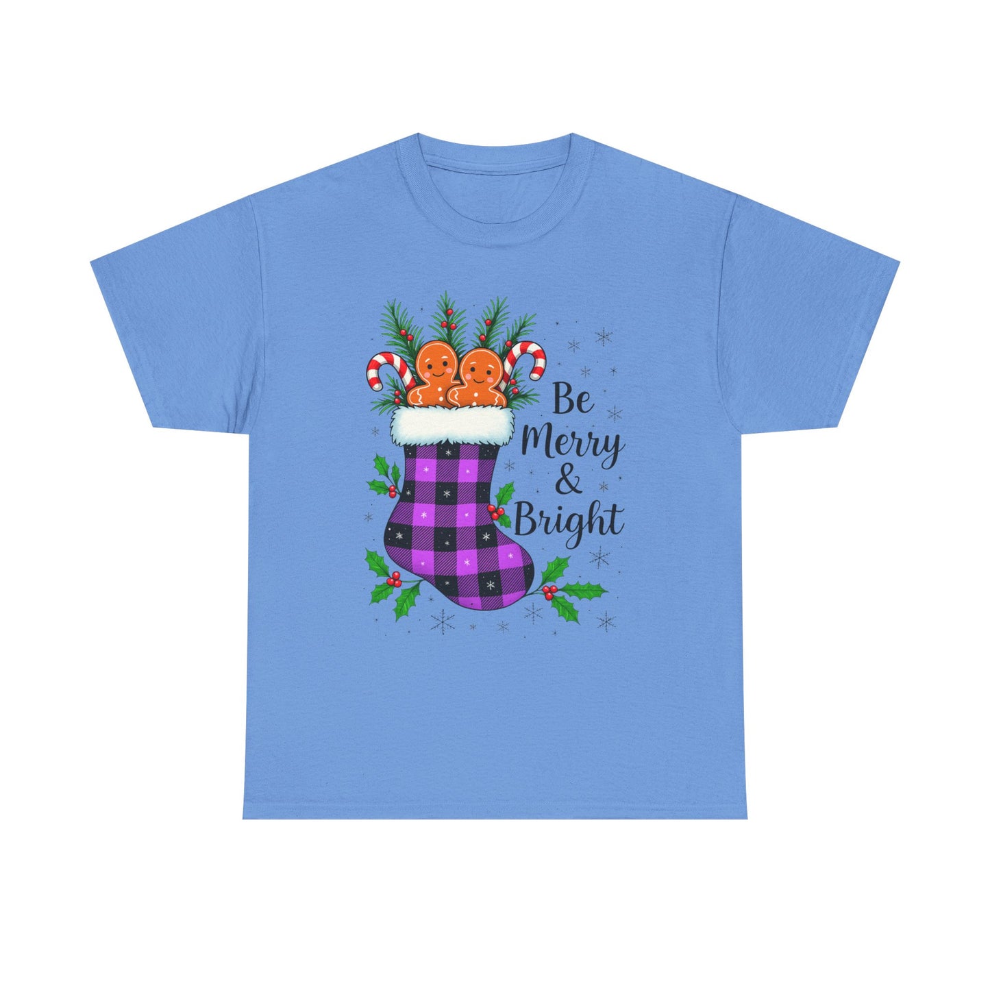 Buffalo Plaid Stocking Unisex Tee - Be Merry & Bright