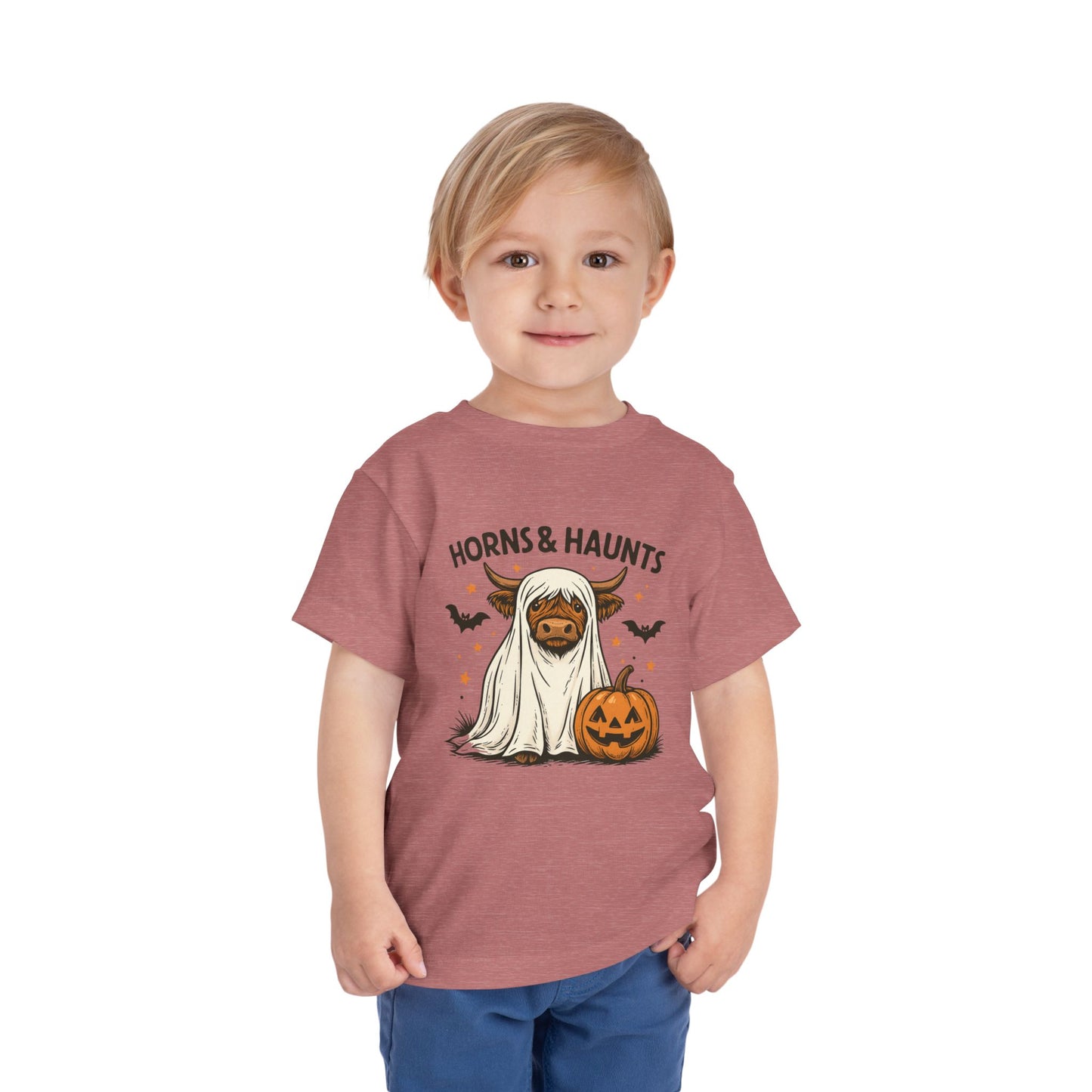 Horns & Haunts Highland Cow Toddler Halloween Tee