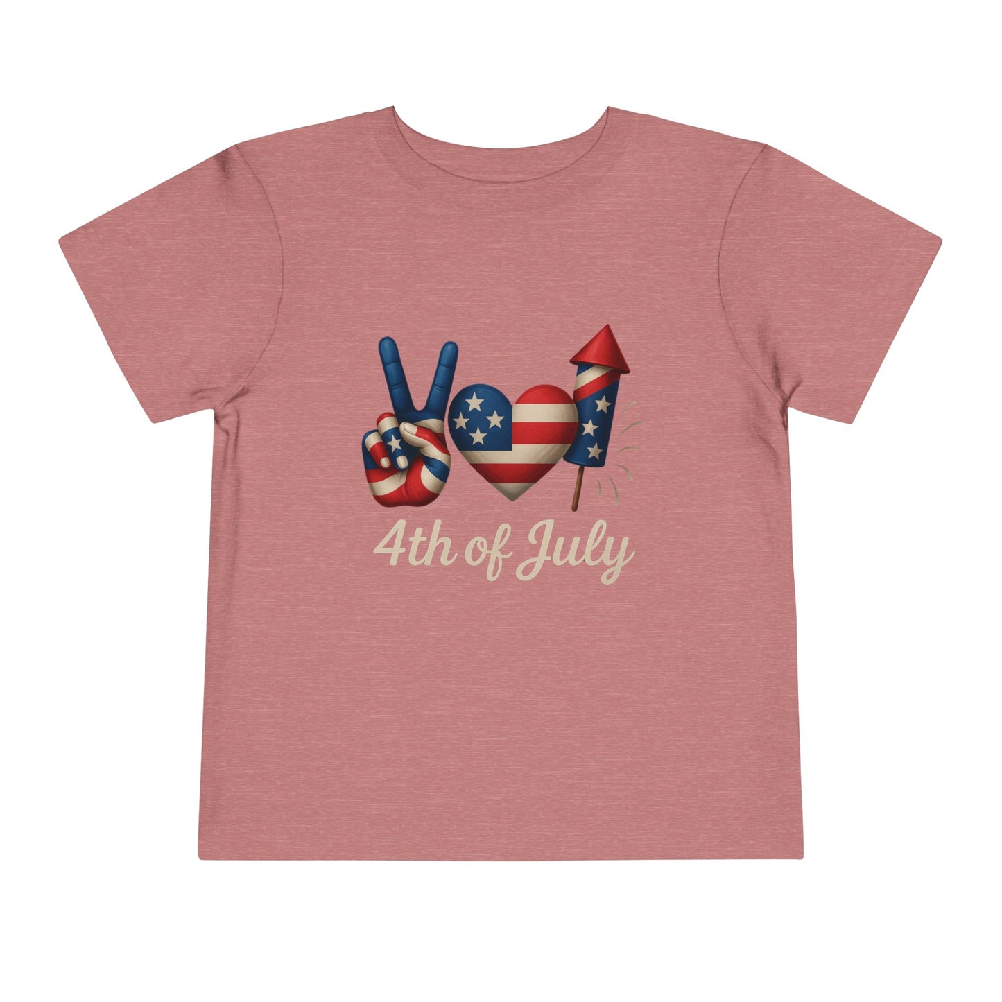4th of July Peace & Heart Tee: Patriotic Toddler Shirt