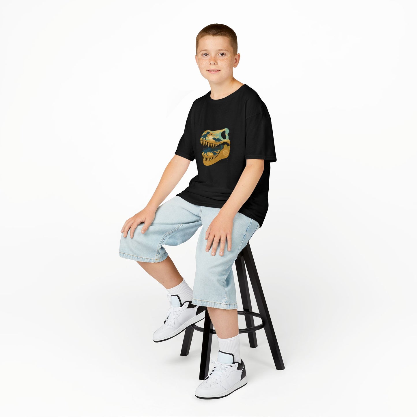 Dinosaur Skull Kids Tee, Fun T-Shirt for Boys and Girls, Playful Birthday Gift, Perfect for Dino Lovers, Paleontology Inspired Design