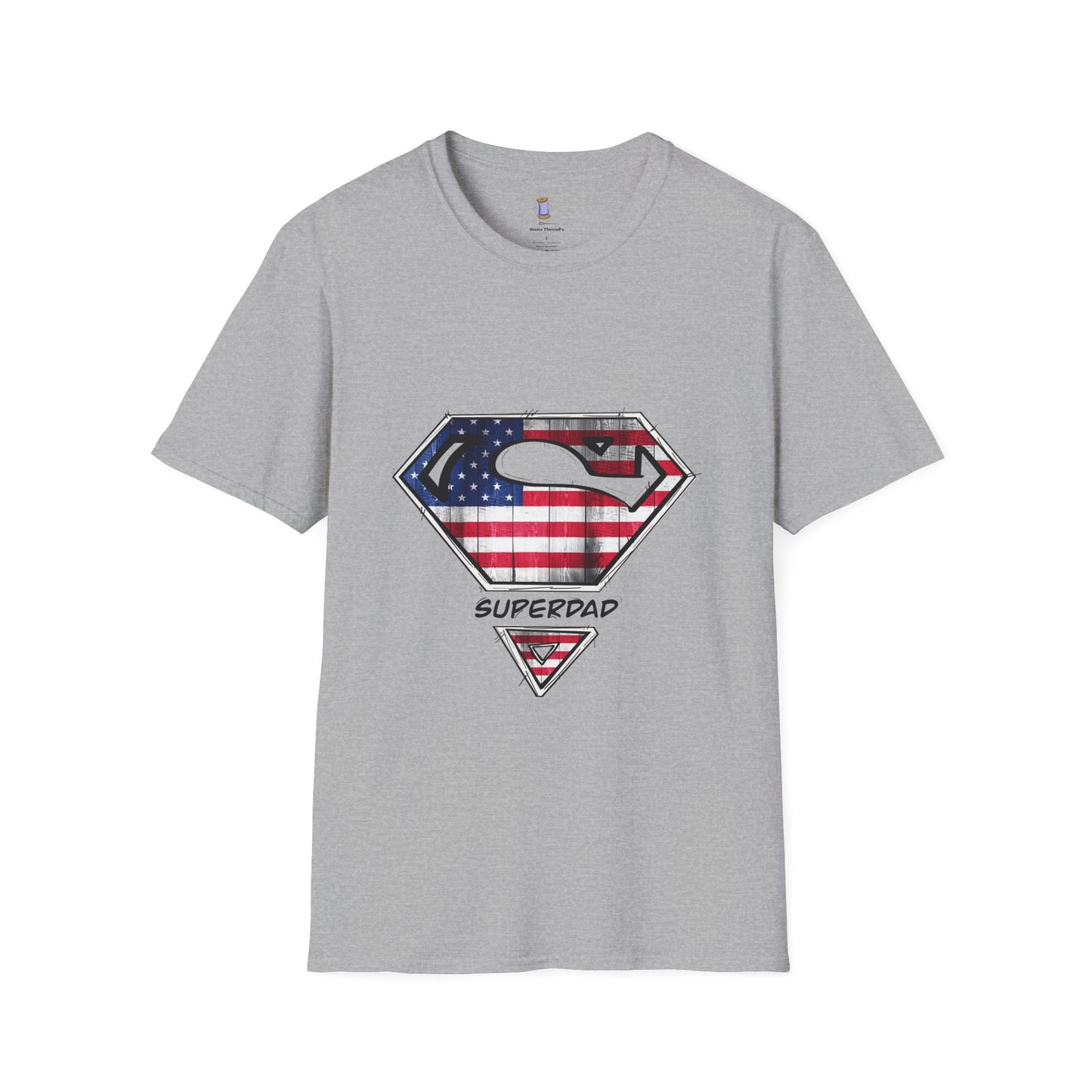 Superdad Patriotic T-Shirt | Unisex Softstyle Tee | Perfect for Father's Day, Dad's Birthday, Casual Wear, Superhero Theme