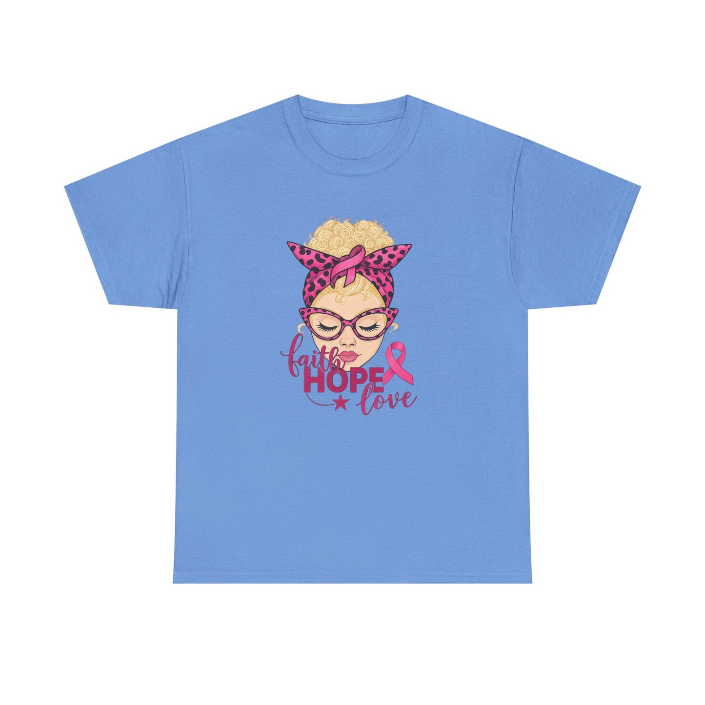 Hope Love Pink Ribbon Tee - Breast Cancer Awareness