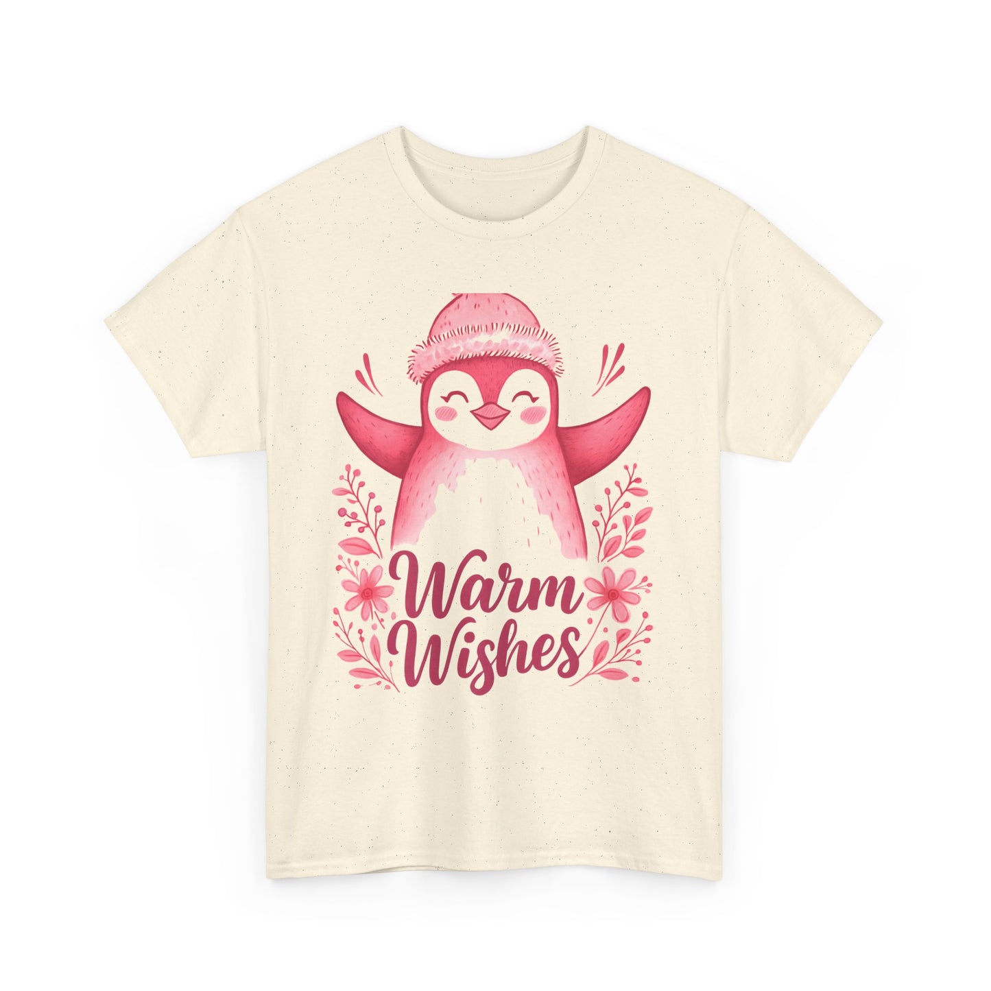 Warm Wishes Pink Penguin Tee - Holiday Tee