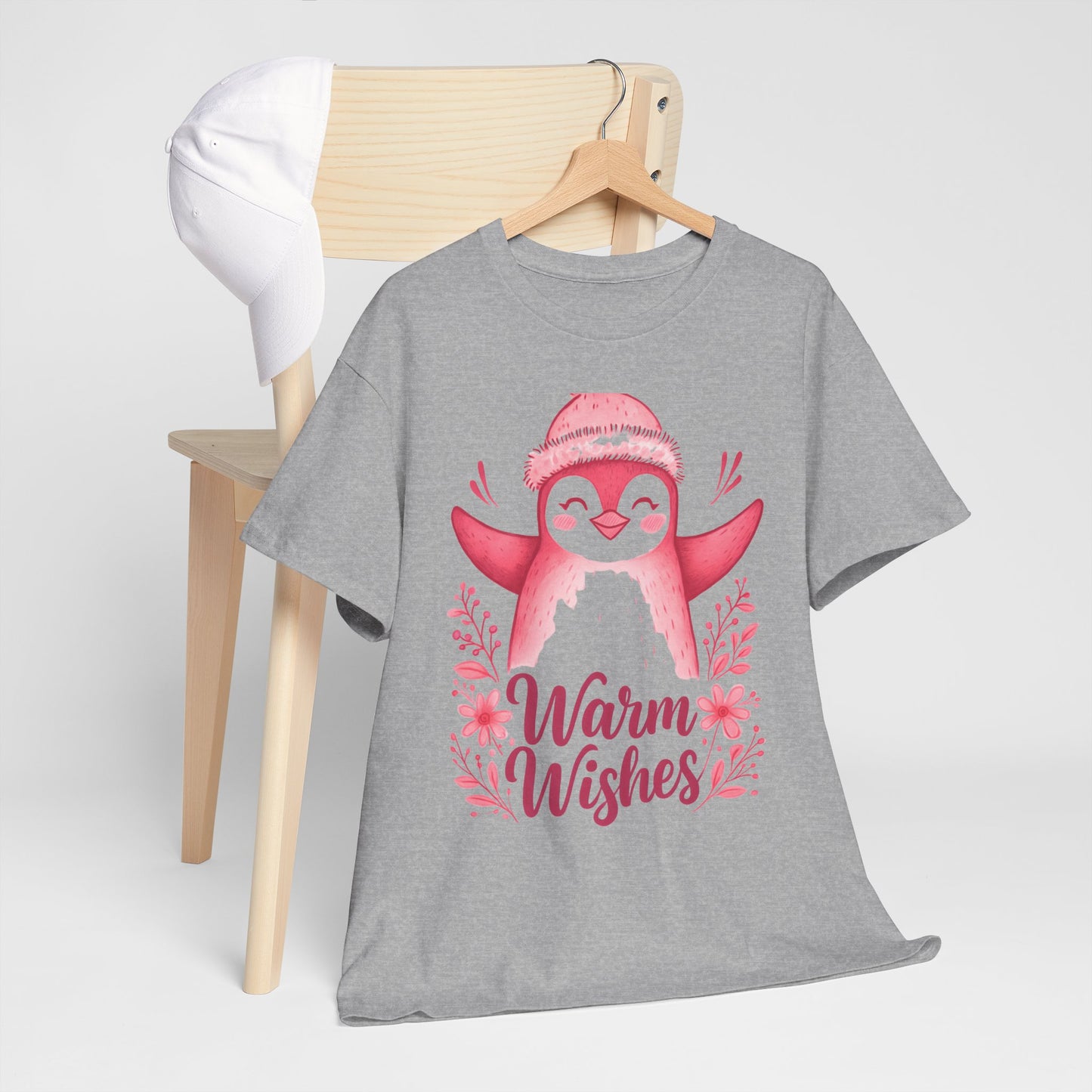 Warm Wishes Pink Penguin Tee - Holiday Tee