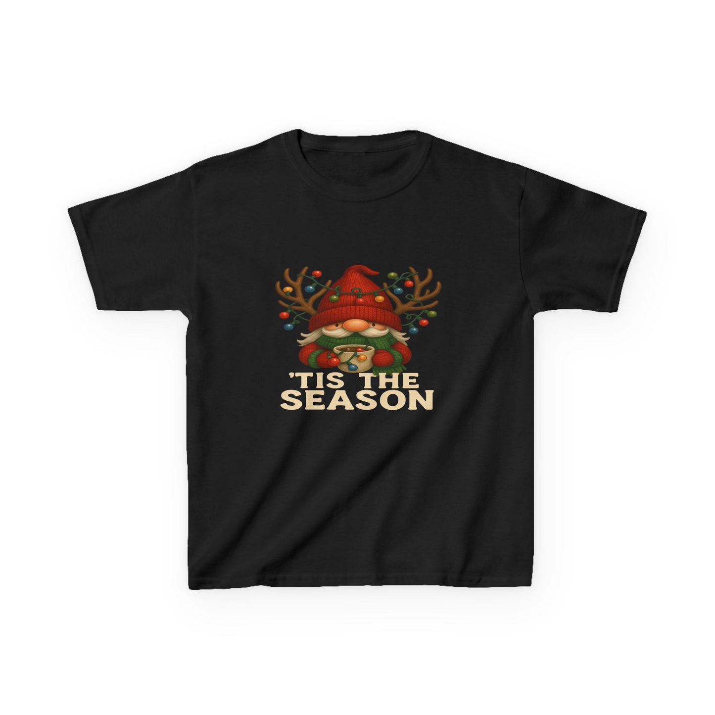 Gnome Dino 'Tis The Season Kids Christmas Tee