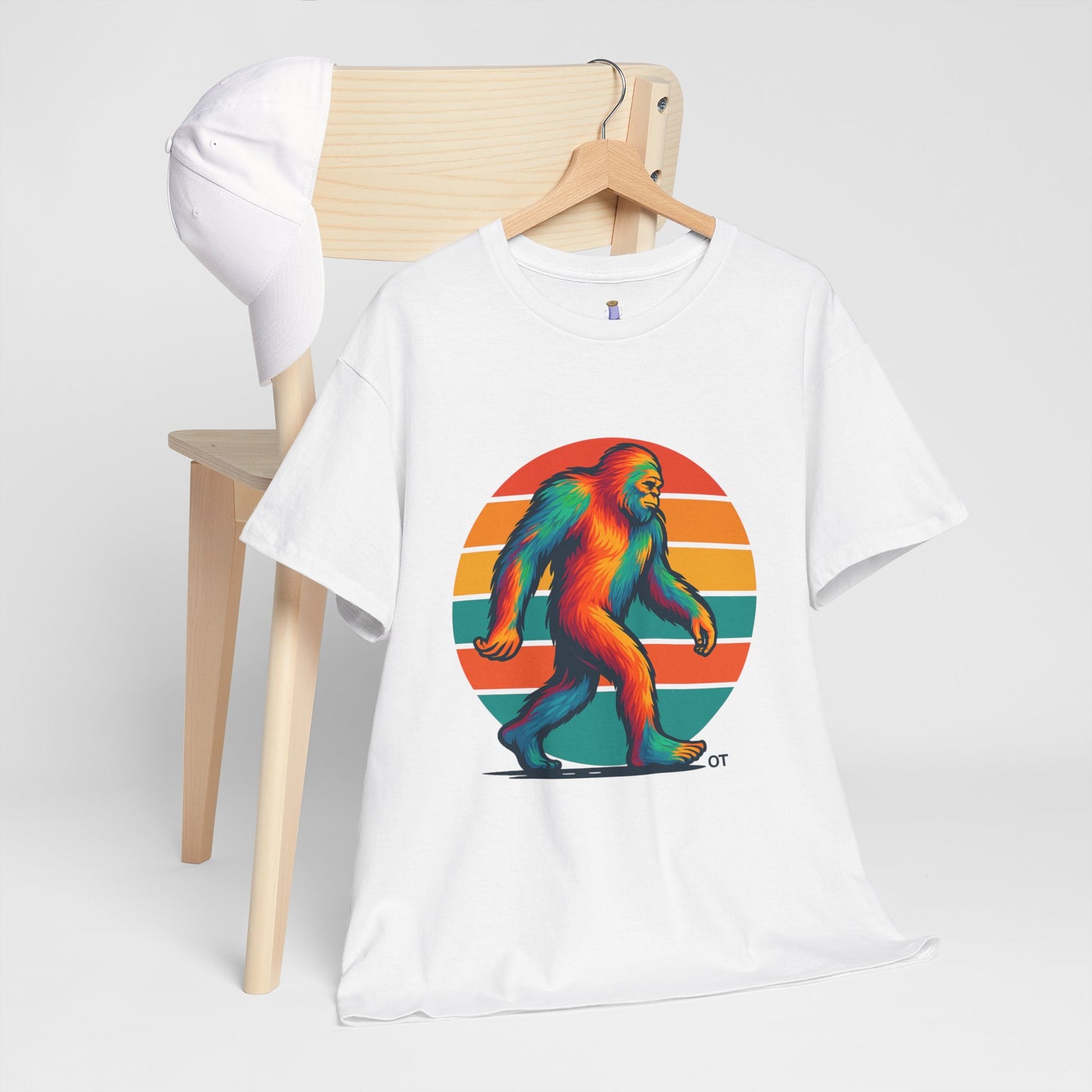 Colorful Bigfoot Unisex T-Shirt, Fun Graphic Tee for Nature Lovers, Perfect for Holidays, Festivals, Camping, Gifts