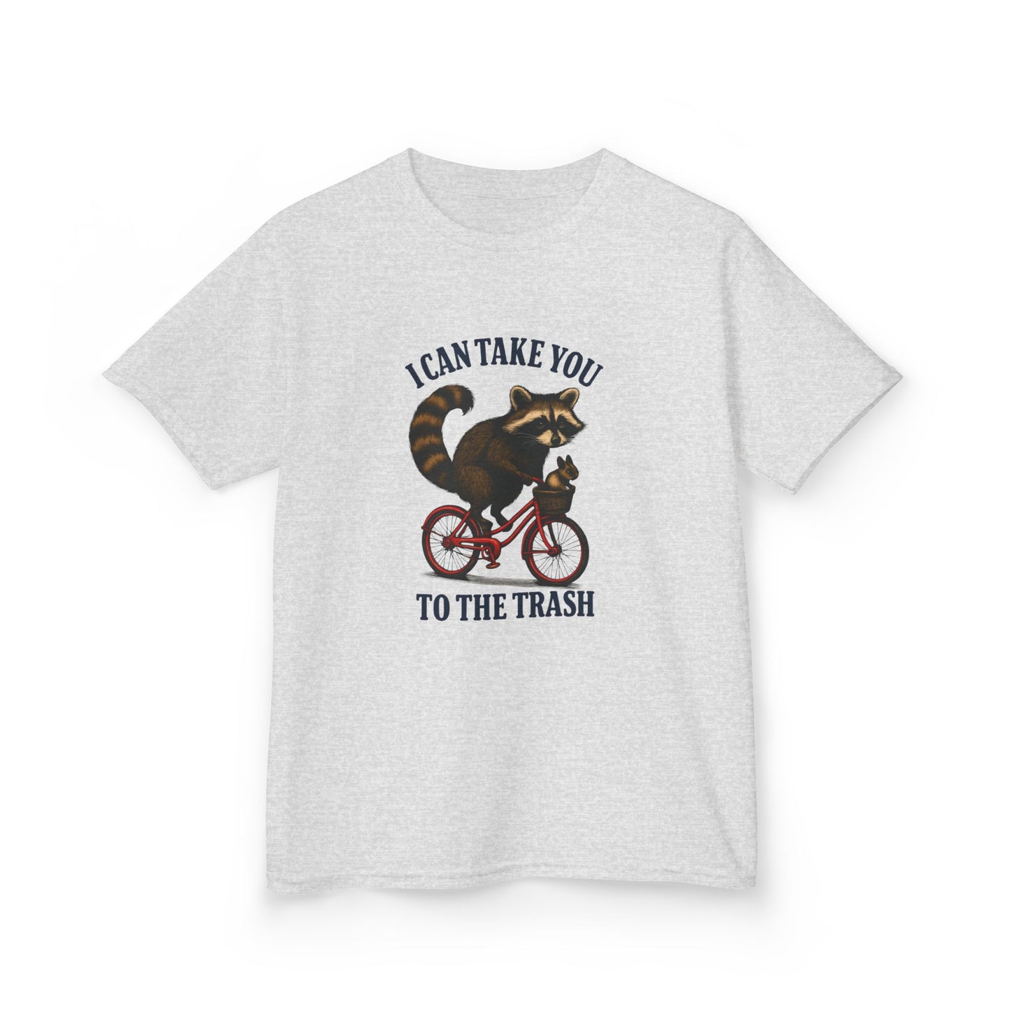 Raccoon Trash Ride Christmas Kids Tee