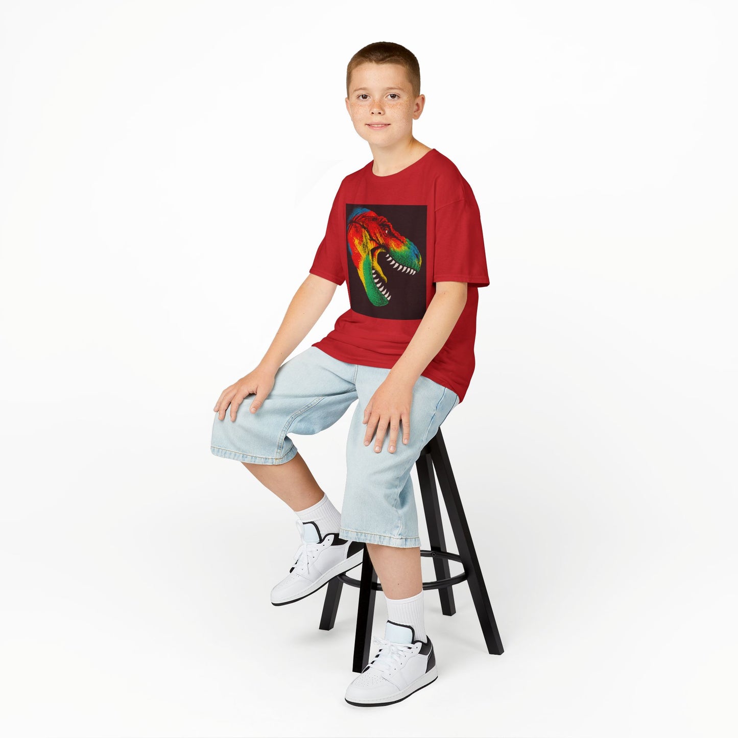 Colorful Dinosaur Kids Tee, Fun T-Shirt for Boys and Girls, Perfect for Birthdays, Playdates, Gifts, and Holiday Celebrations