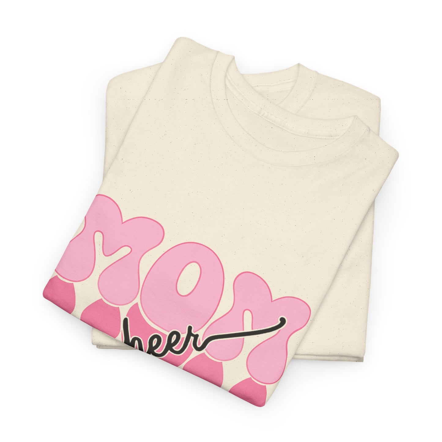 MOM Cheer – Pink Bubble Letter Spirit Tee