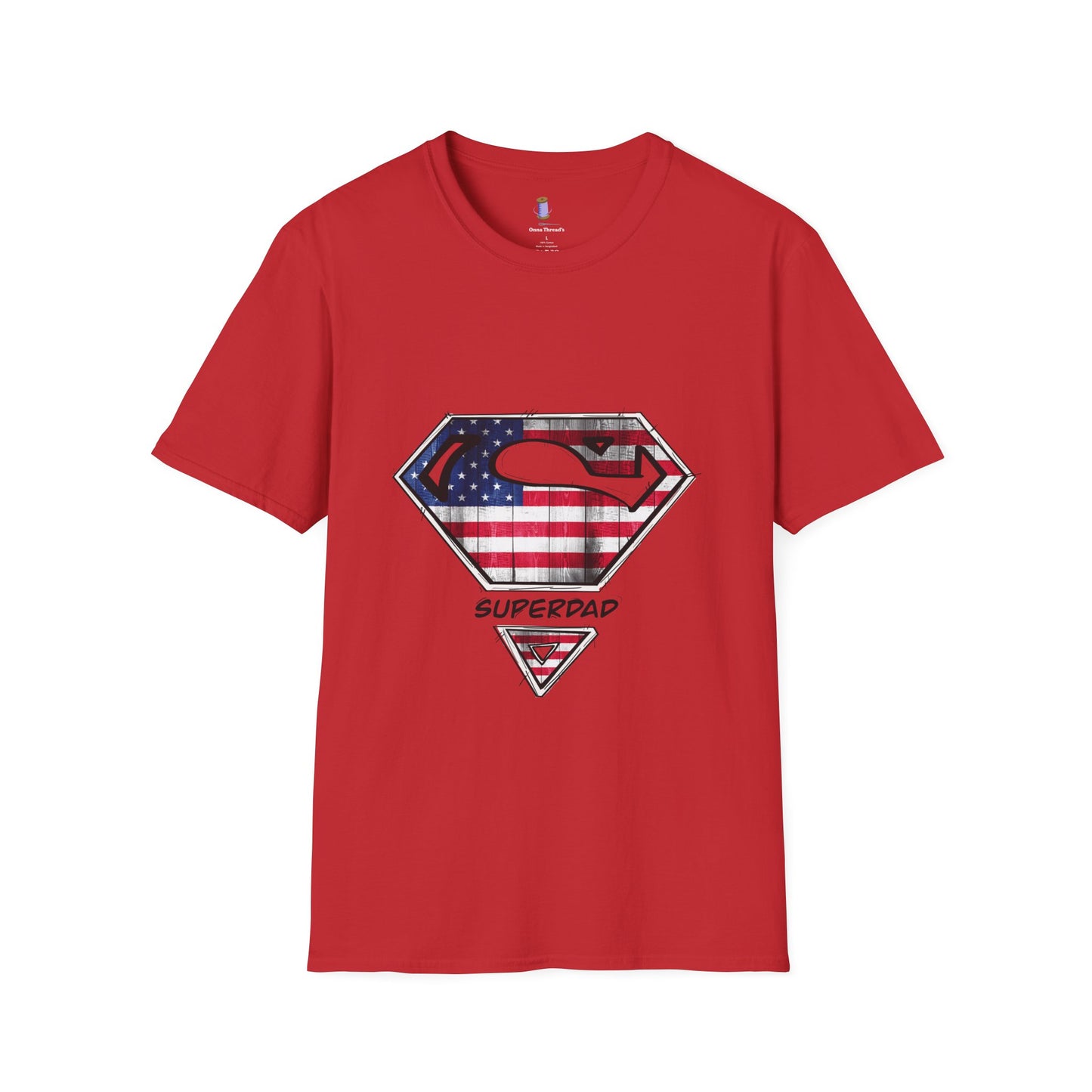 Superdad Patriotic T-Shirt | Unisex Softstyle Tee | Perfect for Father's Day, Dad's Birthday, Casual Wear, Superhero Theme