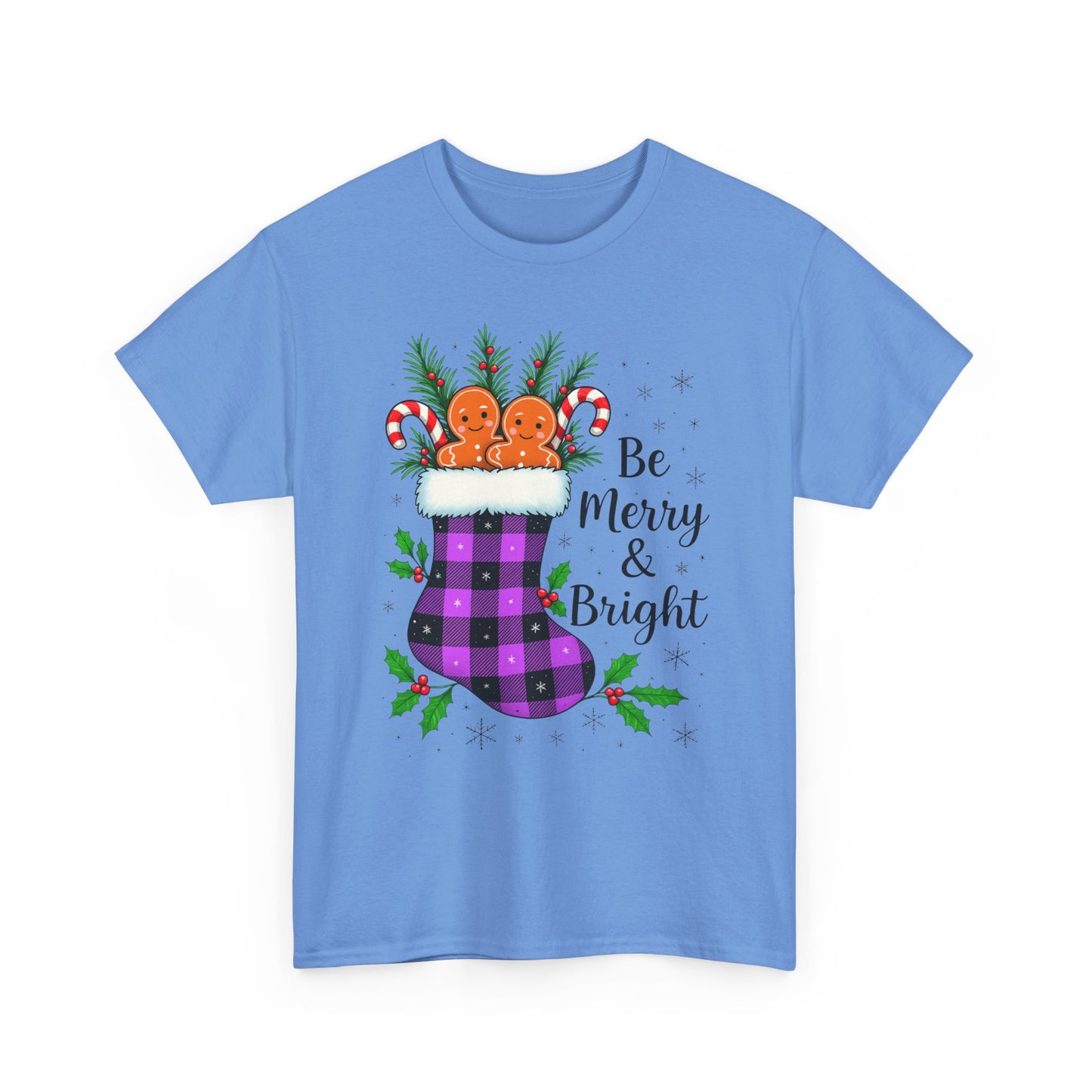 Buffalo Plaid Stocking Unisex Tee - Be Merry & Bright