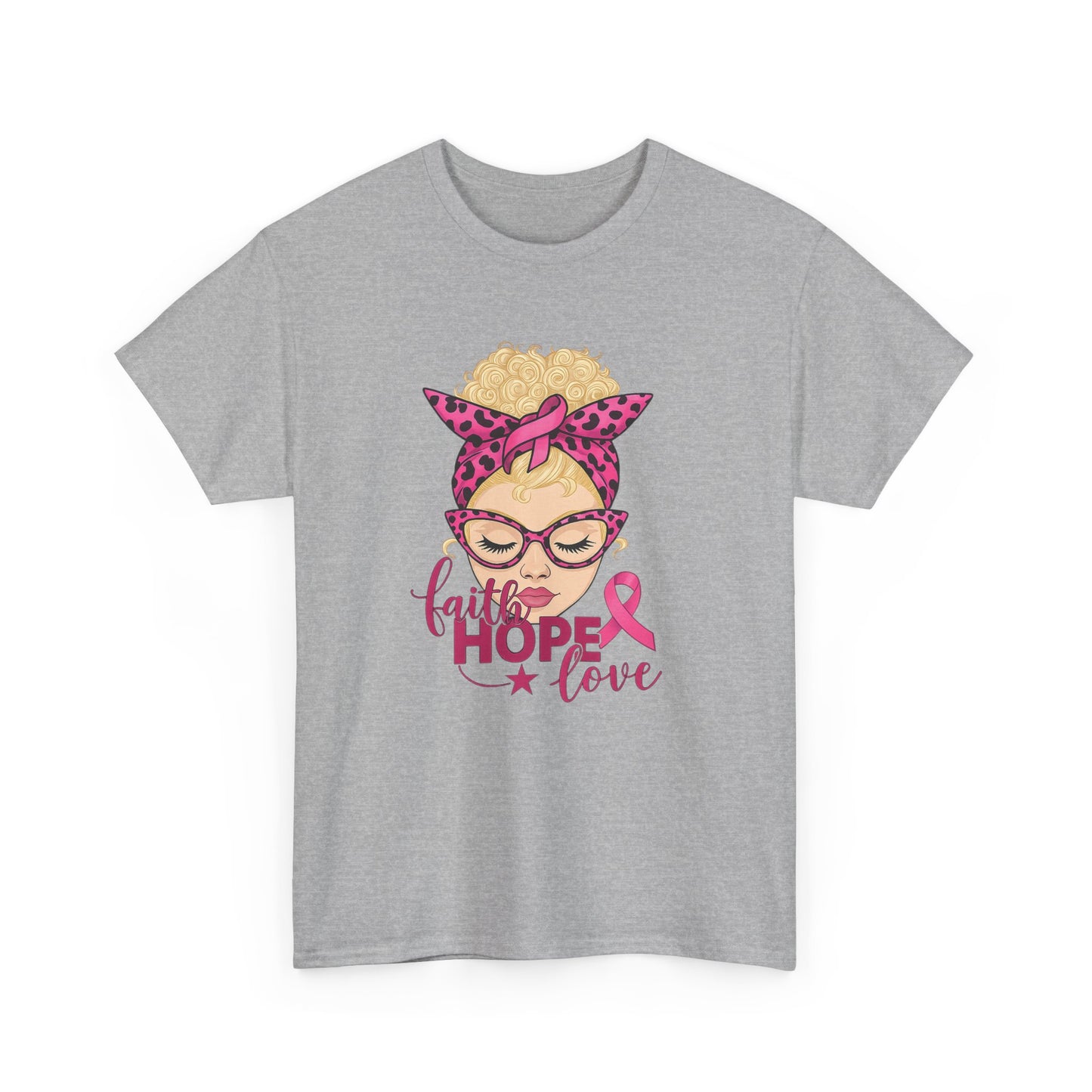 Hope Love Pink Ribbon Tee - Breast Cancer Awareness