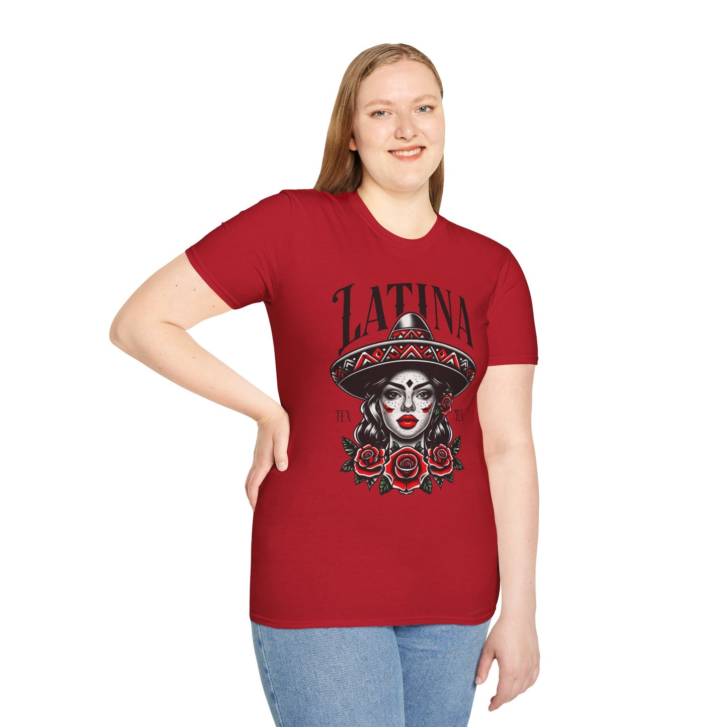 Latina Floral Graphic T-Shirt, Casual Wear, Cultural Pride Tee, Fashion for Latinas, Gifts for Her, Summer Style
