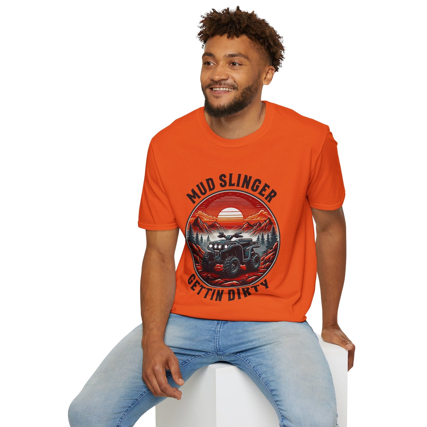 Mud Slinger Unisex Softstyle T-Shirt, Adventure Tee, Off-Road Enthusiast Shirt, Gift for Mud Lovers, Outdoor Sportswear, Gettin Dirty Tee