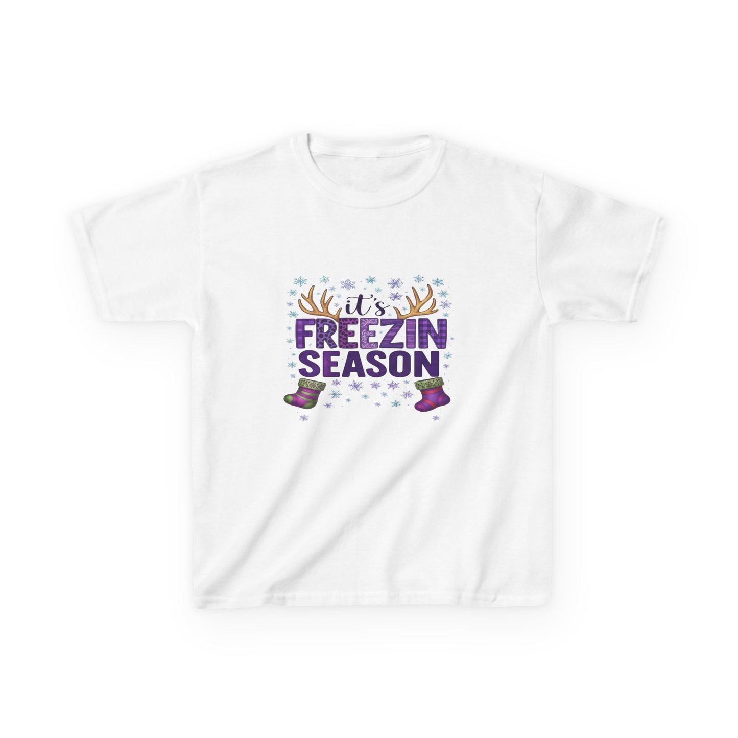 It's Freezin' Season Dino Christmas Tee - Kids Holiday Shirt