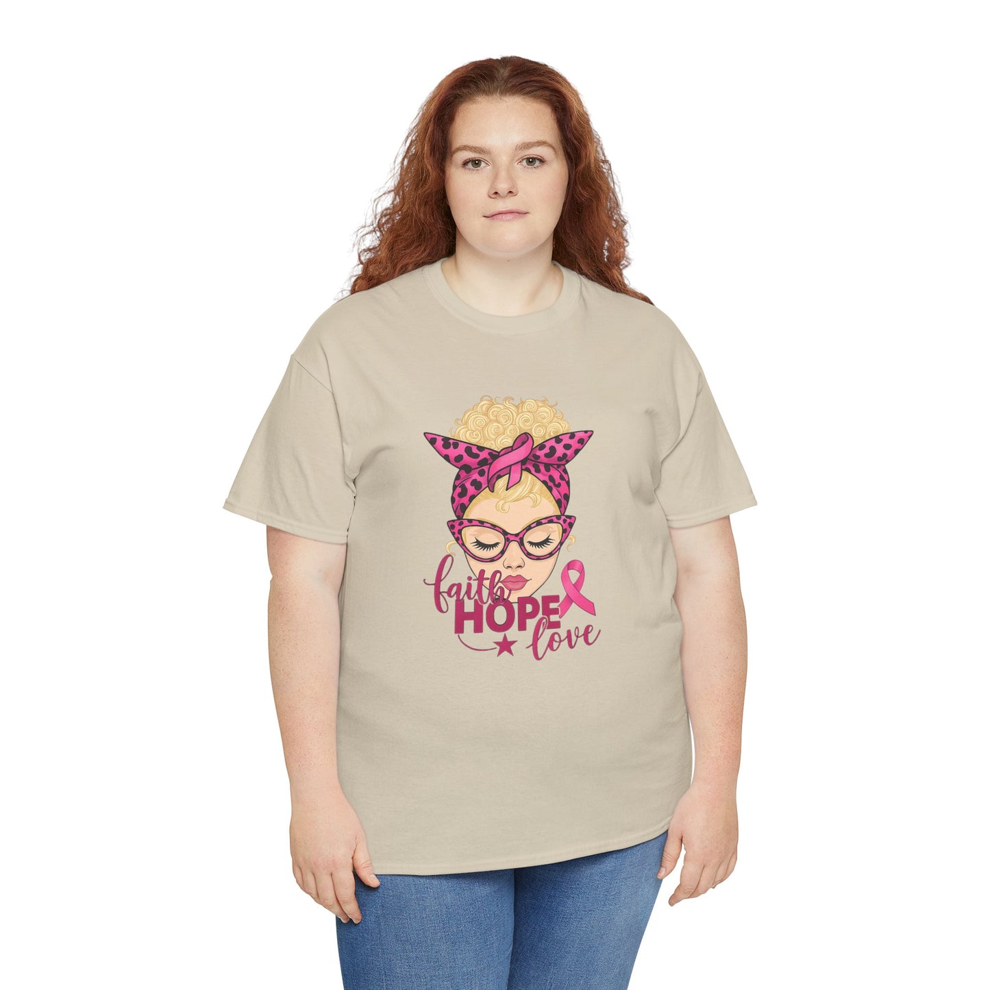 Hope Love Pink Ribbon Tee - Breast Cancer Awareness