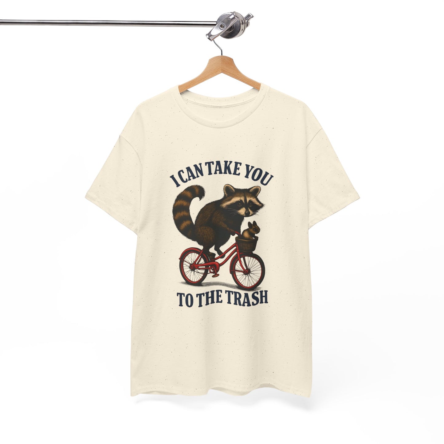 Cotton Tee Vintage Raccoon Bicycle Graphic Shirt