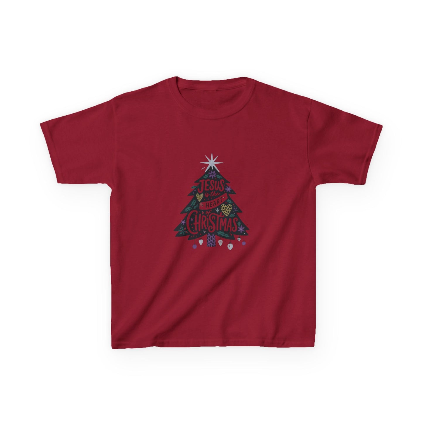 Jesus is the Heart of Christmas Tee - Dinosaur Kids Shirt