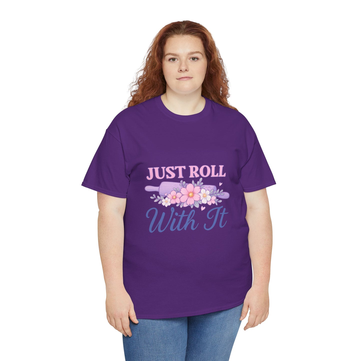 Floral Tee 'Just Roll With It'