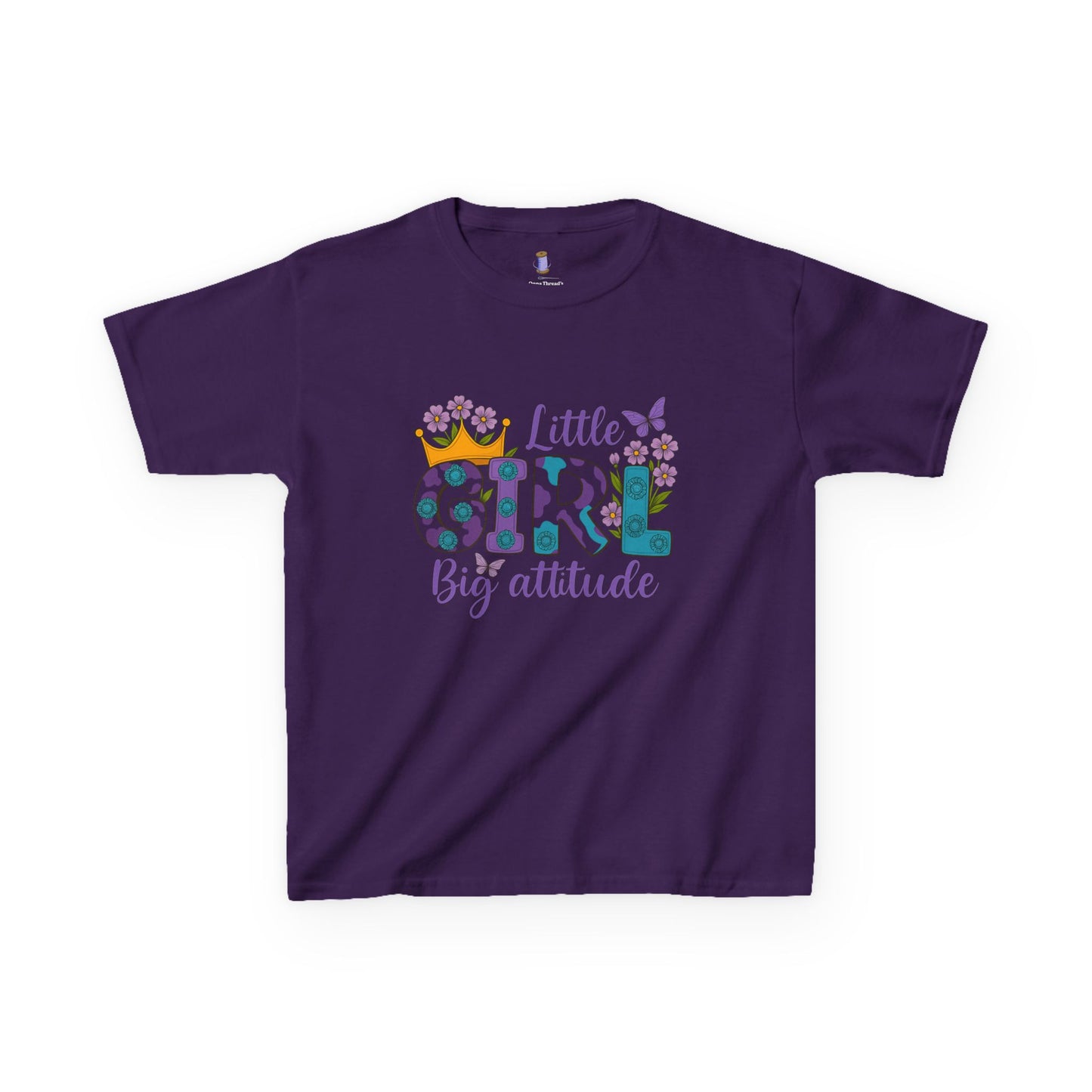 Whimsical Kids Tee for Big Attitude, Fun T-Shirt for Girls, Playful Cotton Shirt, Gift for Birthdays or Celebrations