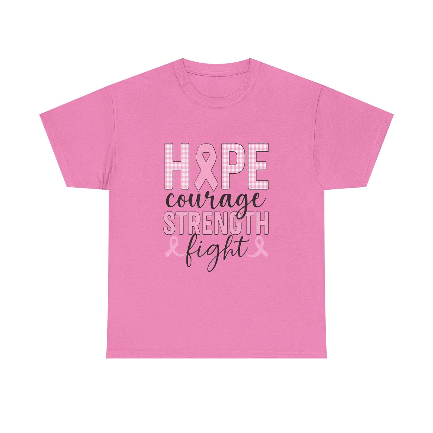 Hope, Courage & Strength Pink Ribbon Awareness Tee