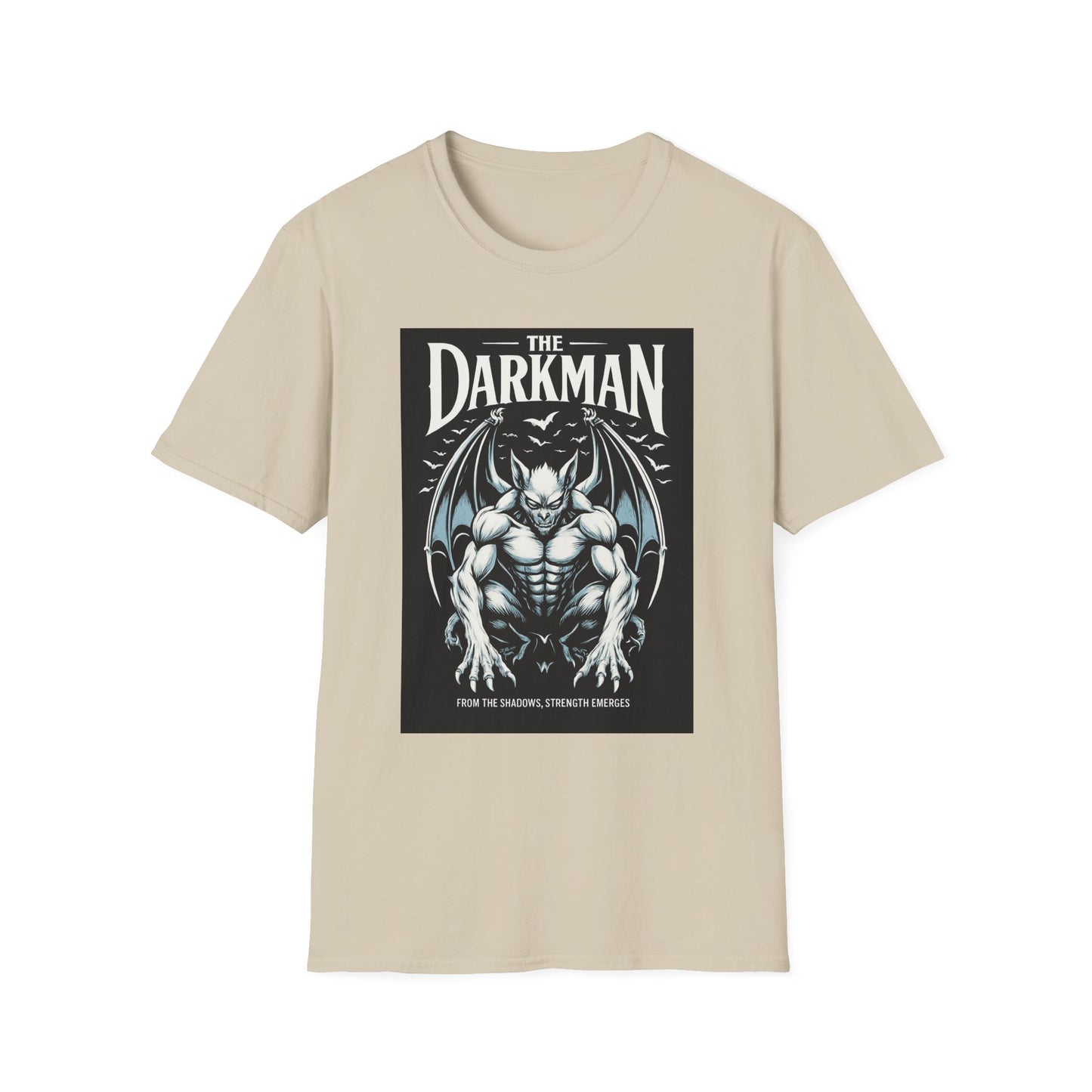 Darkman Graphic T-Shirt, Unisex Softstyle Tee, Edgy Apparel, Casual Wear, Halloween Costume, Gift for Him/Her