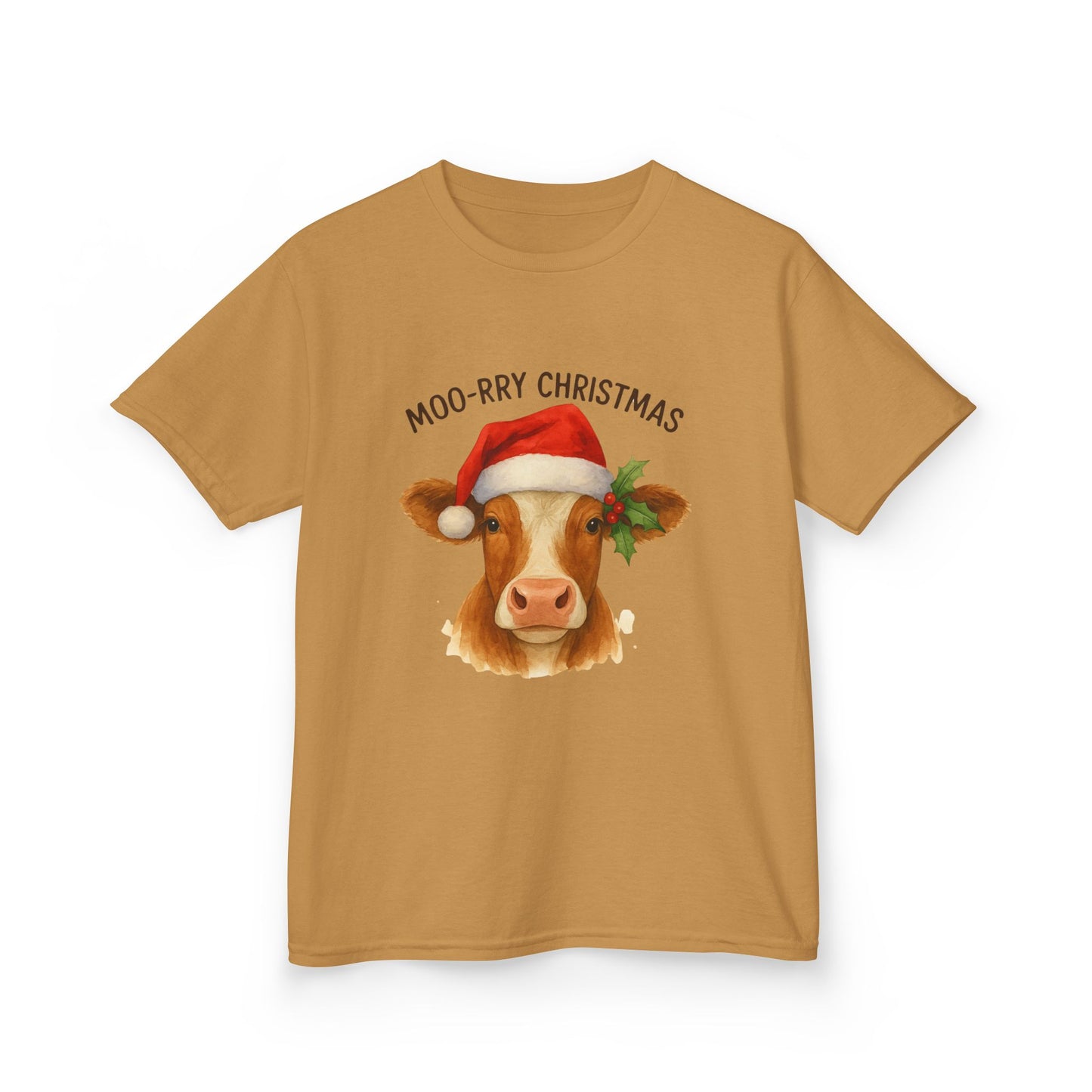 Moo-rry Christmas Dino Tee - Kids Holiday Shirt