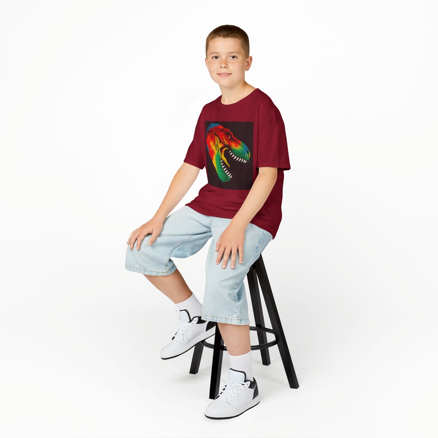 Colorful Dinosaur Kids Tee, Fun T-Shirt for Boys and Girls, Perfect for Birthdays, Playdates, Gifts, and Holiday Celebrations