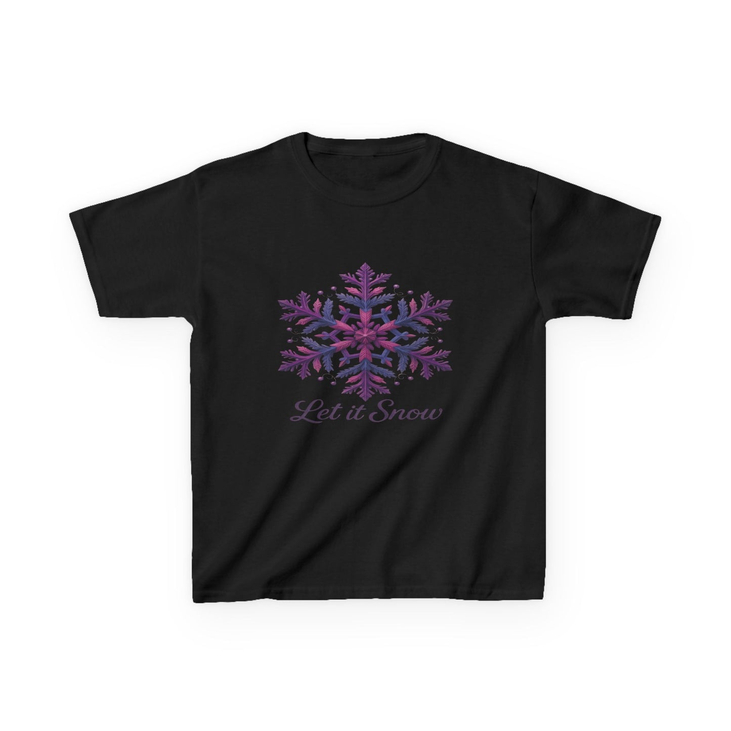 Let It Snow Dinosaur Kids Tee - Holiday Christmas Shirt