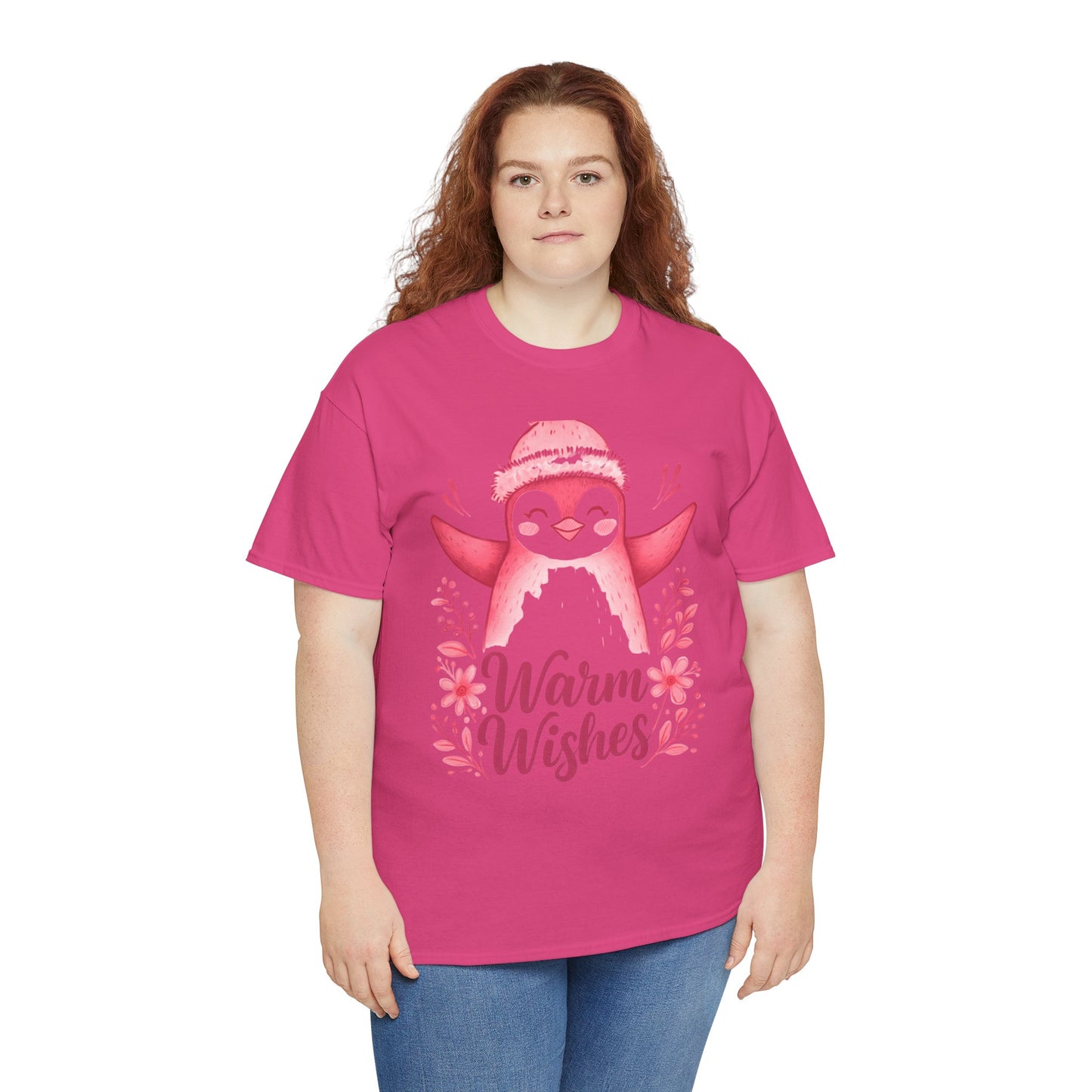 Warm Wishes Pink Penguin Tee - Holiday Tee