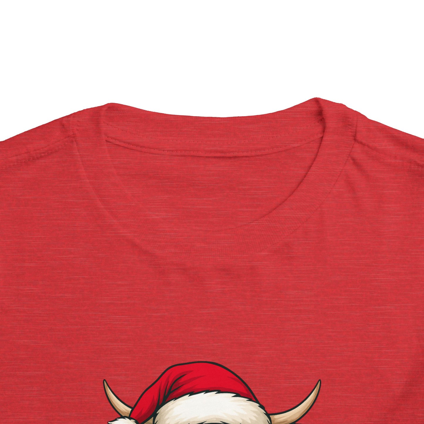 Mooey Christmas Highland Cow Toddler Tee