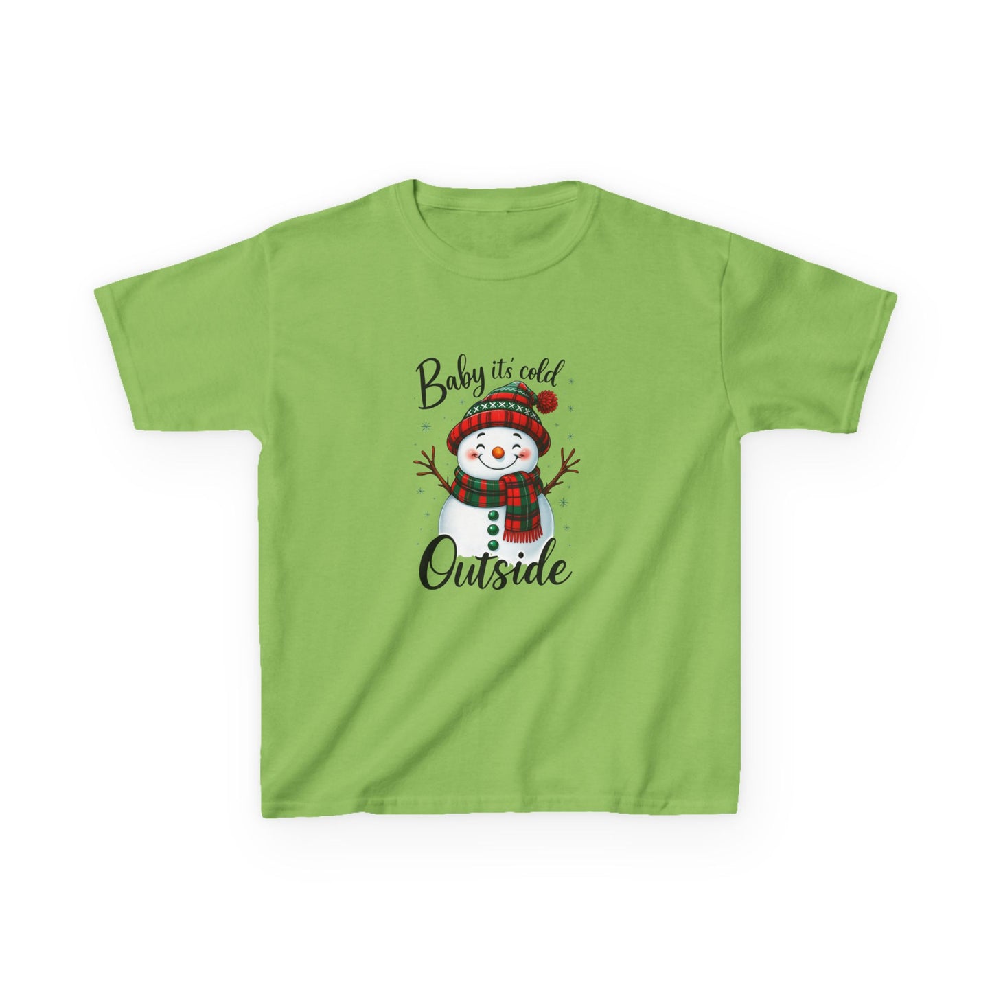 Baby It's Cold Outside Snowman Dinosaur Kids Tee