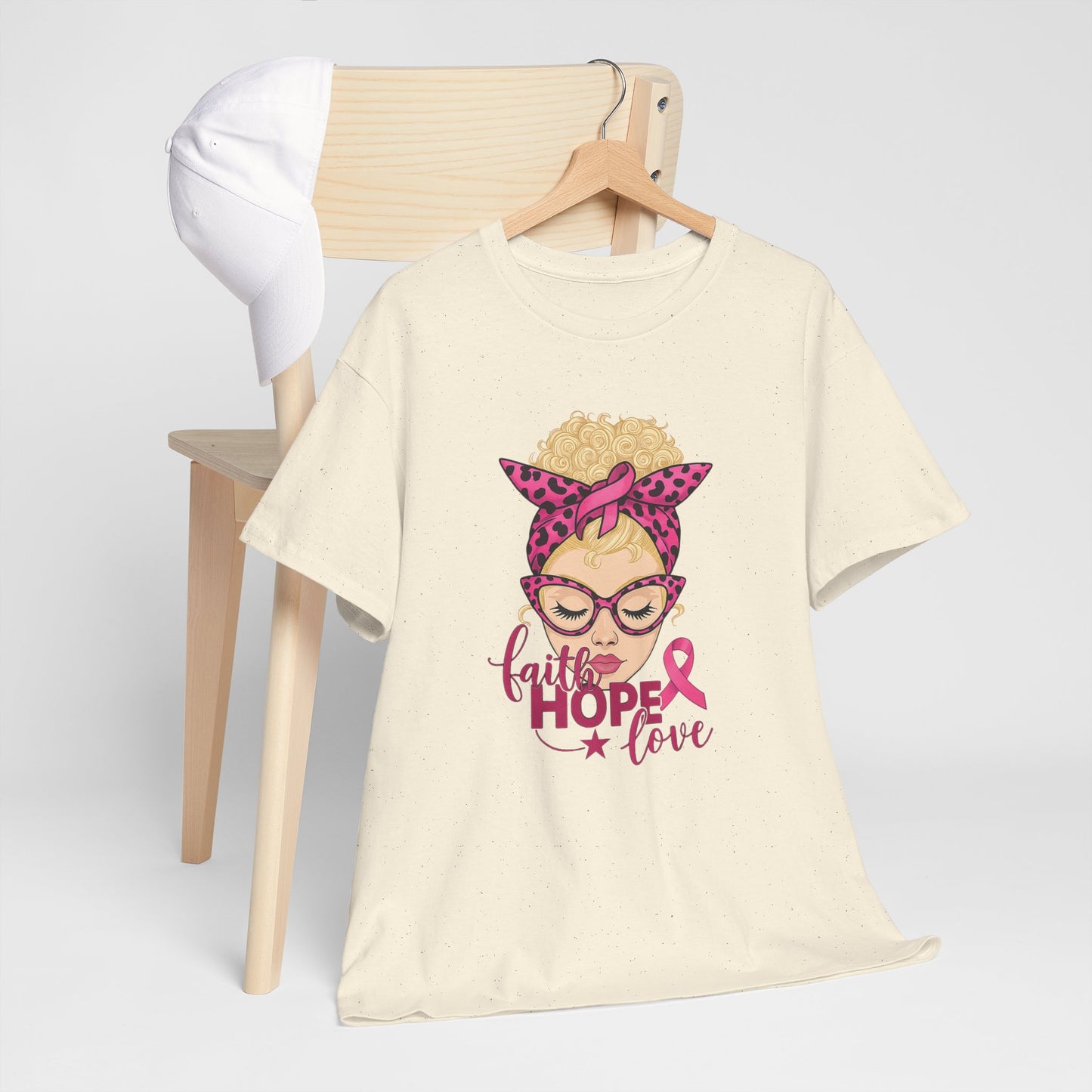 Hope Love Pink Ribbon Tee - Breast Cancer Awareness