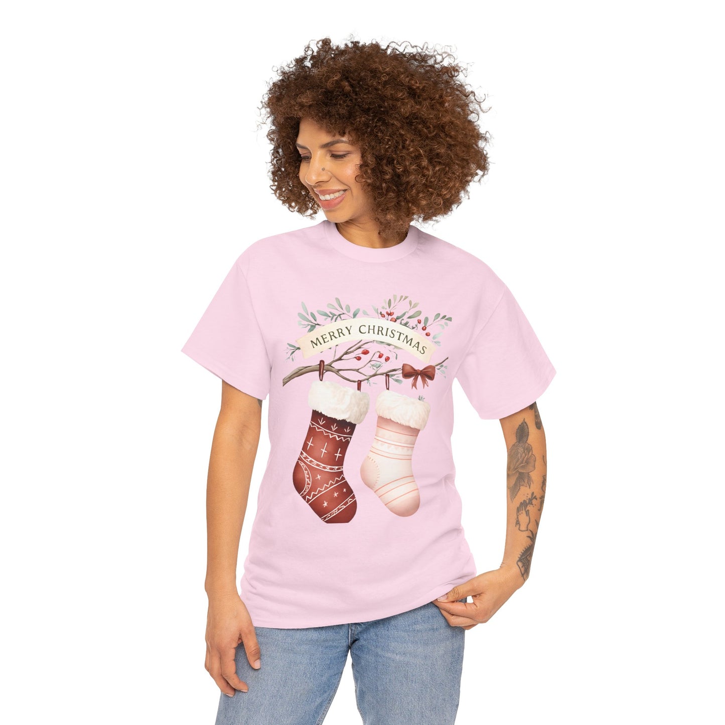 Watercolor Christmas Stocking Tee - Hope & Love