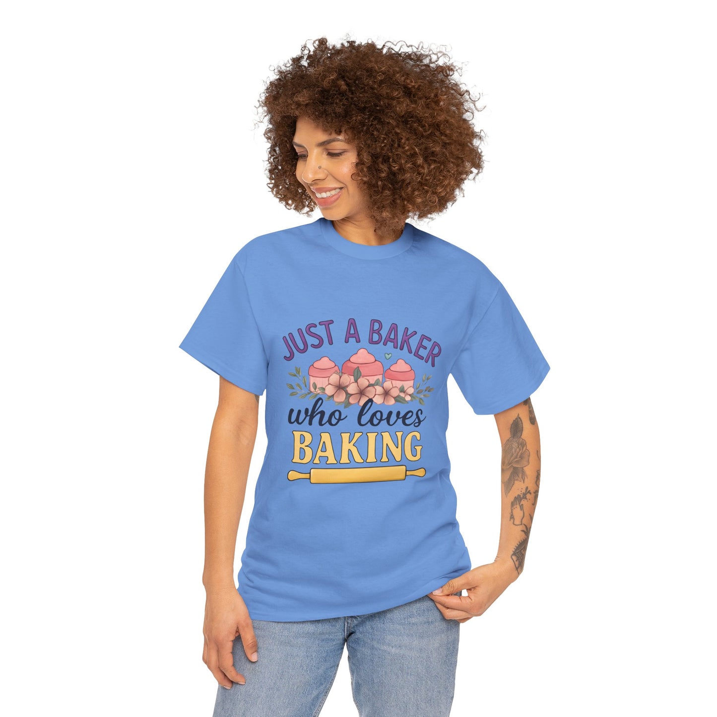 Baking Lover Tee with Cupcake and Rolling Pin Design