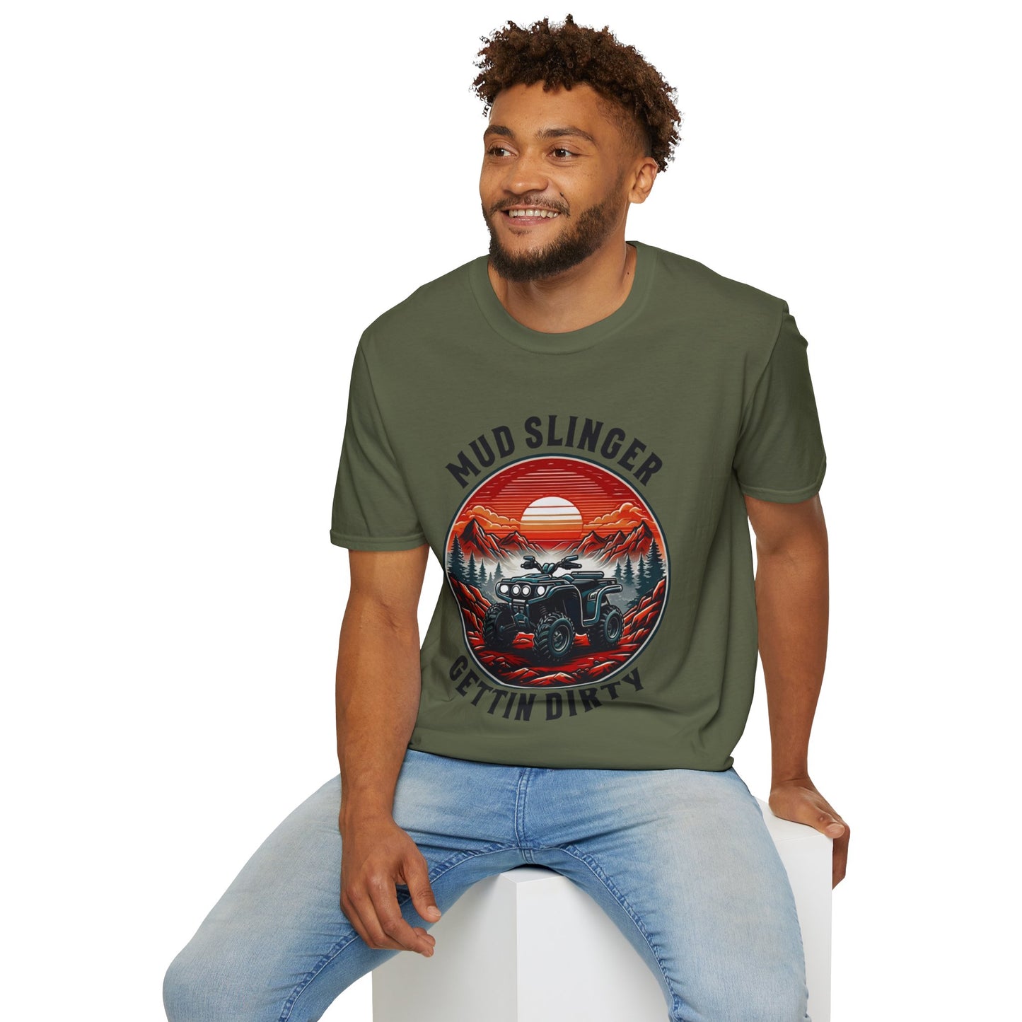 Mud Slinger Unisex Softstyle T-Shirt, Adventure Tee, Off-Road Enthusiast Shirt, Gift for Mud Lovers, Outdoor Sportswear, Gettin Dirty Tee
