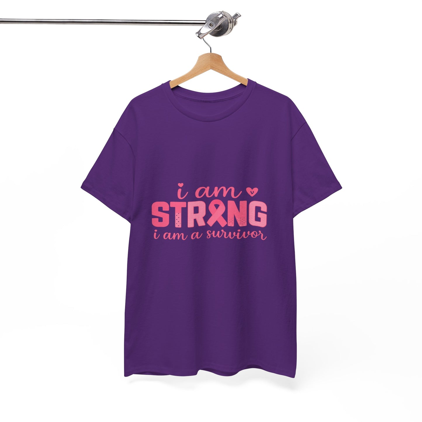 I AM STRONG - Pink Ribbon Breast Cancer Awareness Tee