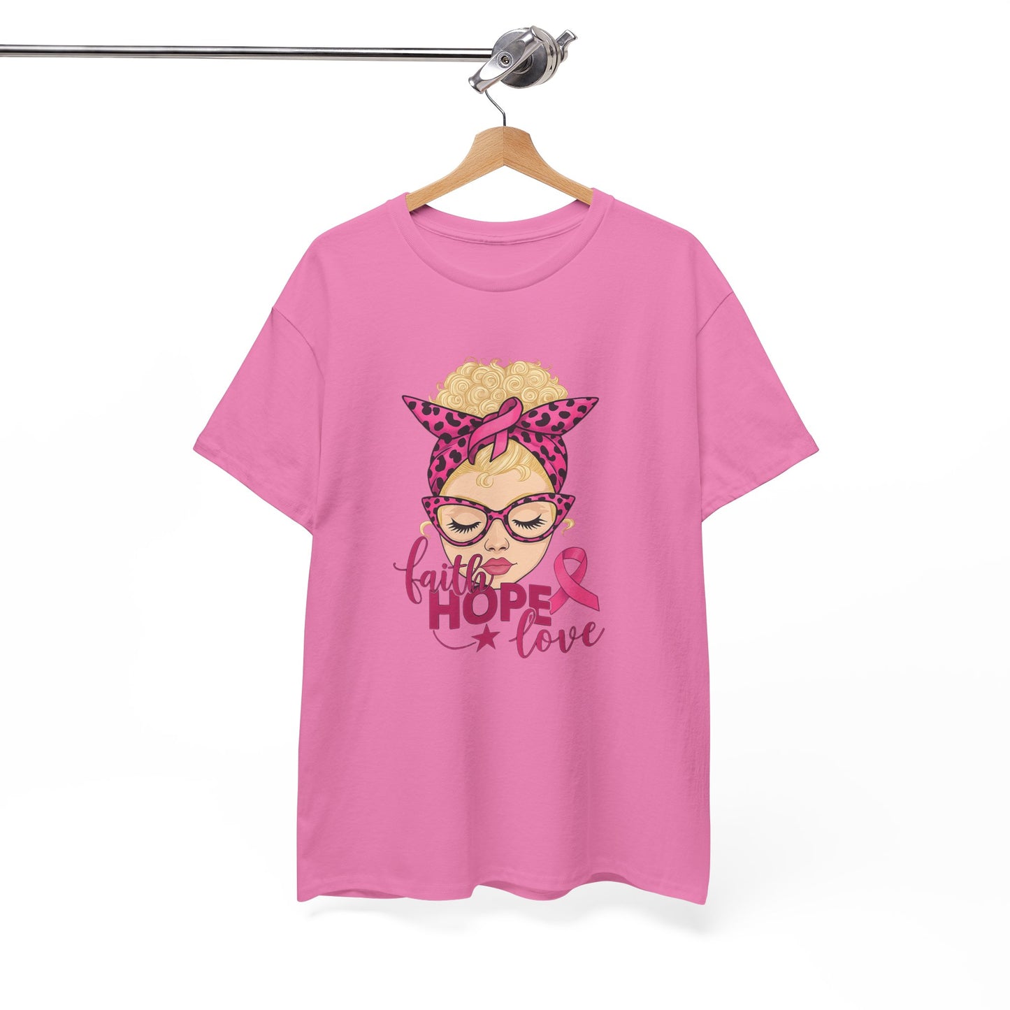 Hope Love Pink Ribbon Tee - Breast Cancer Awareness
