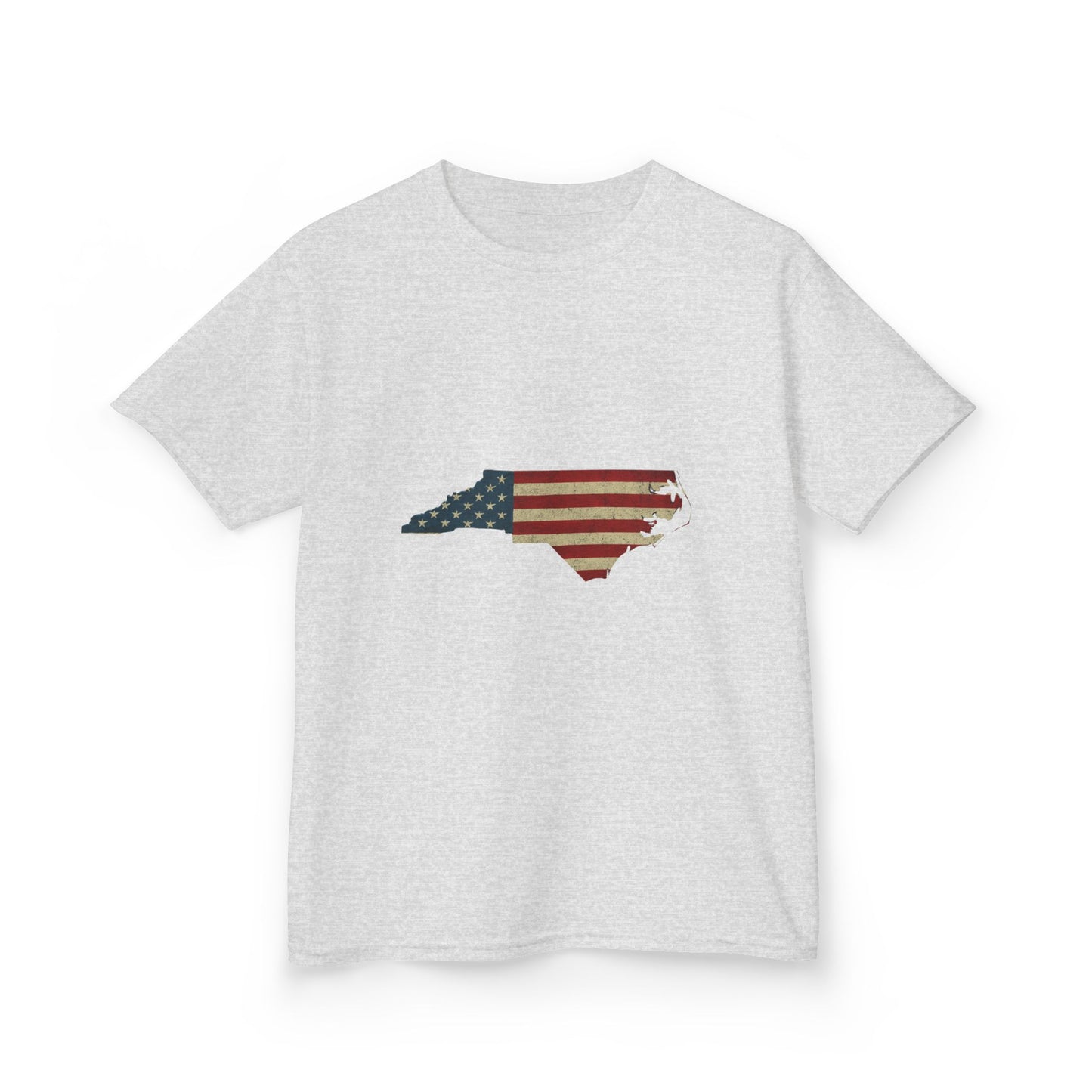 NC Flag Dinosaur Christmas Tee - Kids Holiday Shirt
