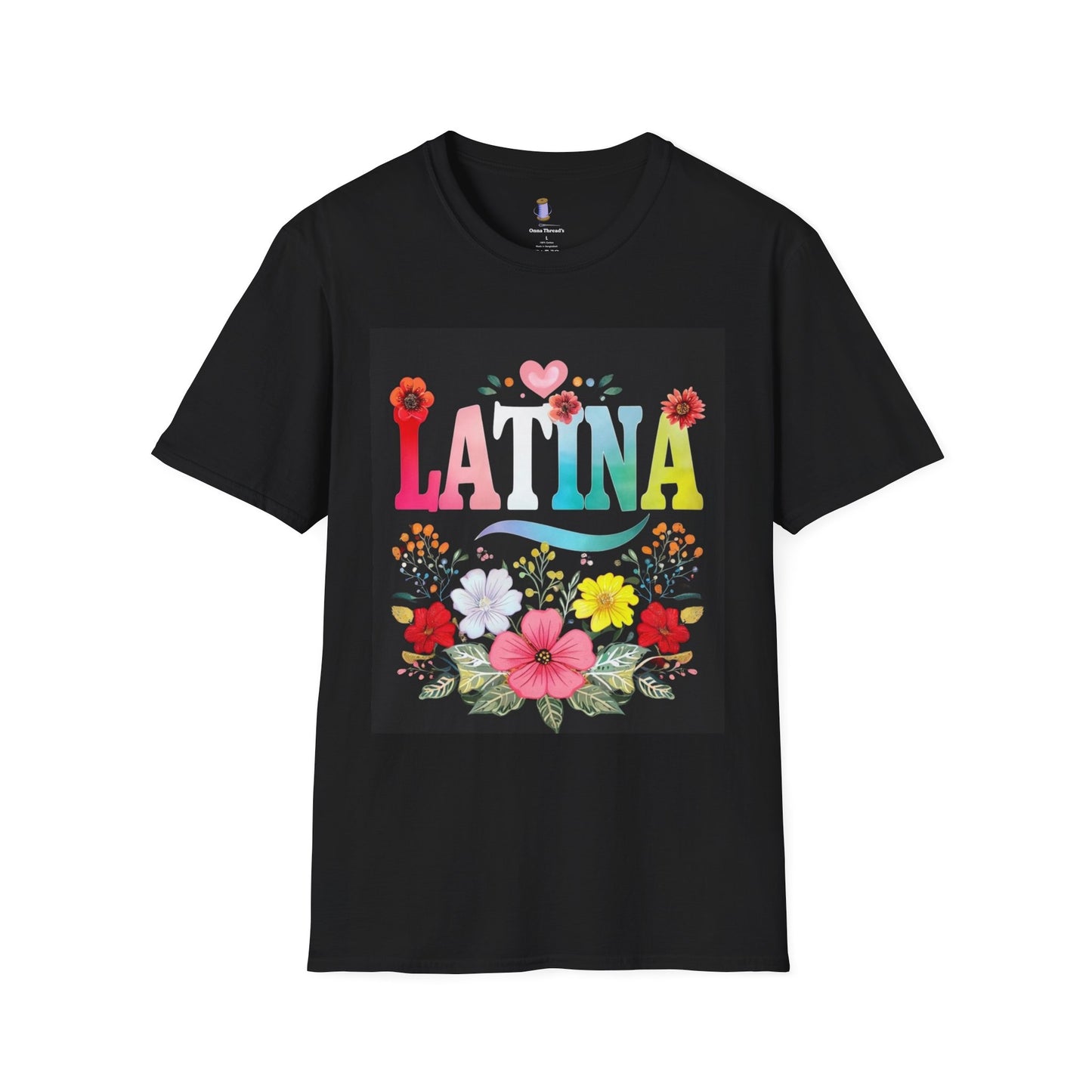 Colorful Latina Floral Tee - Celebrating Culture, Unisex Softstyle T-Shirt, Gift for Latina Pride, Floral Design, Everyday Wear