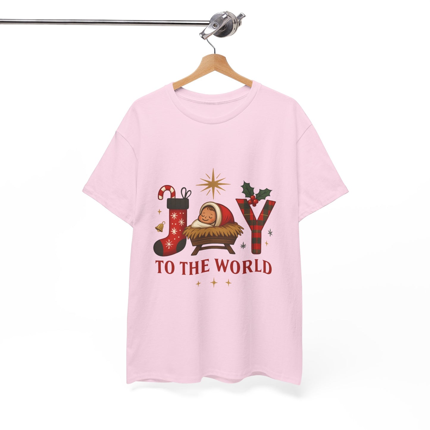 Christmas Joy Unisex Tee with Baby Jesus Illustration