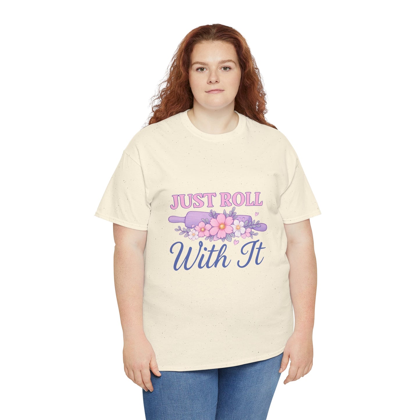 Floral Tee 'Just Roll With It'
