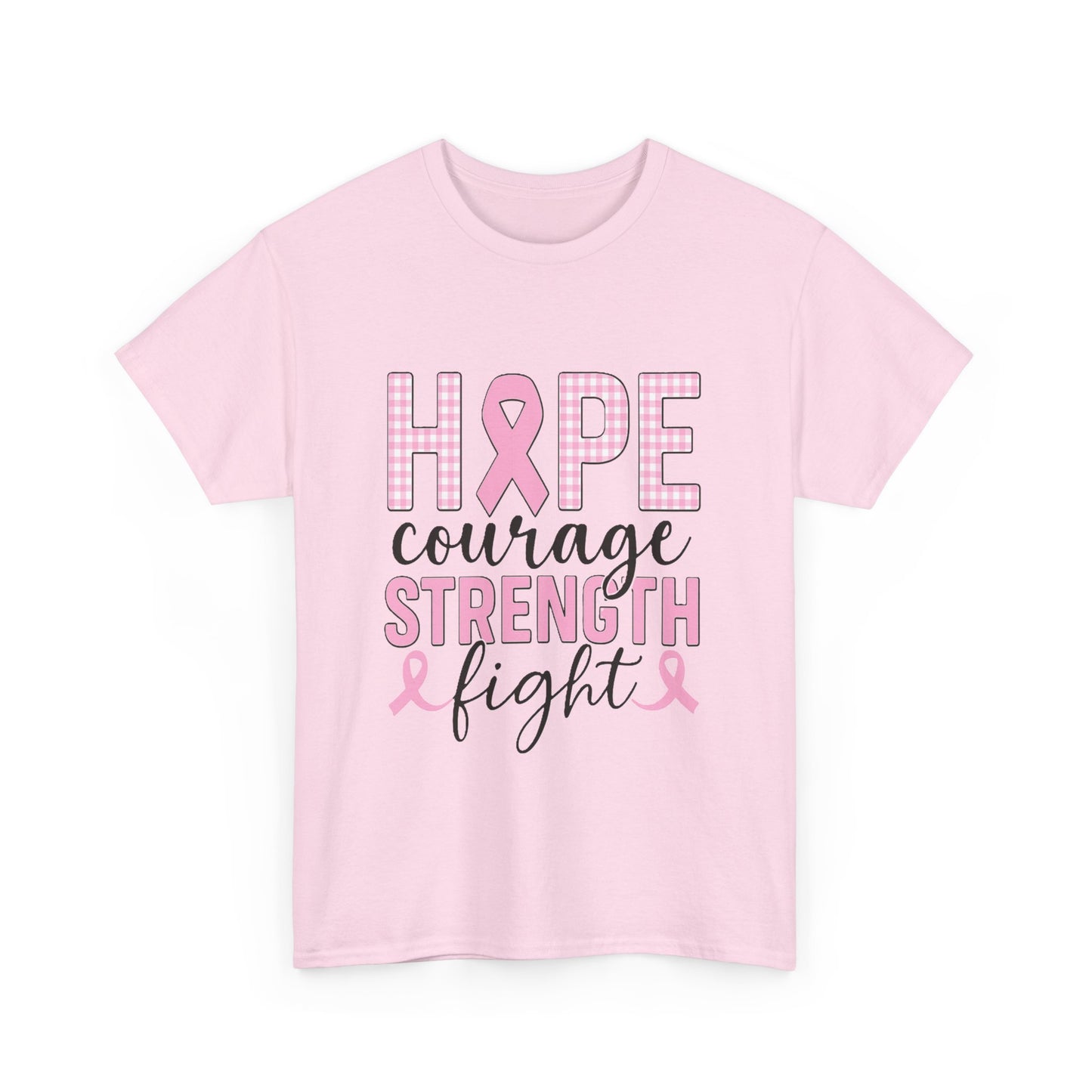 Hope, Courage & Strength Pink Ribbon Awareness Tee