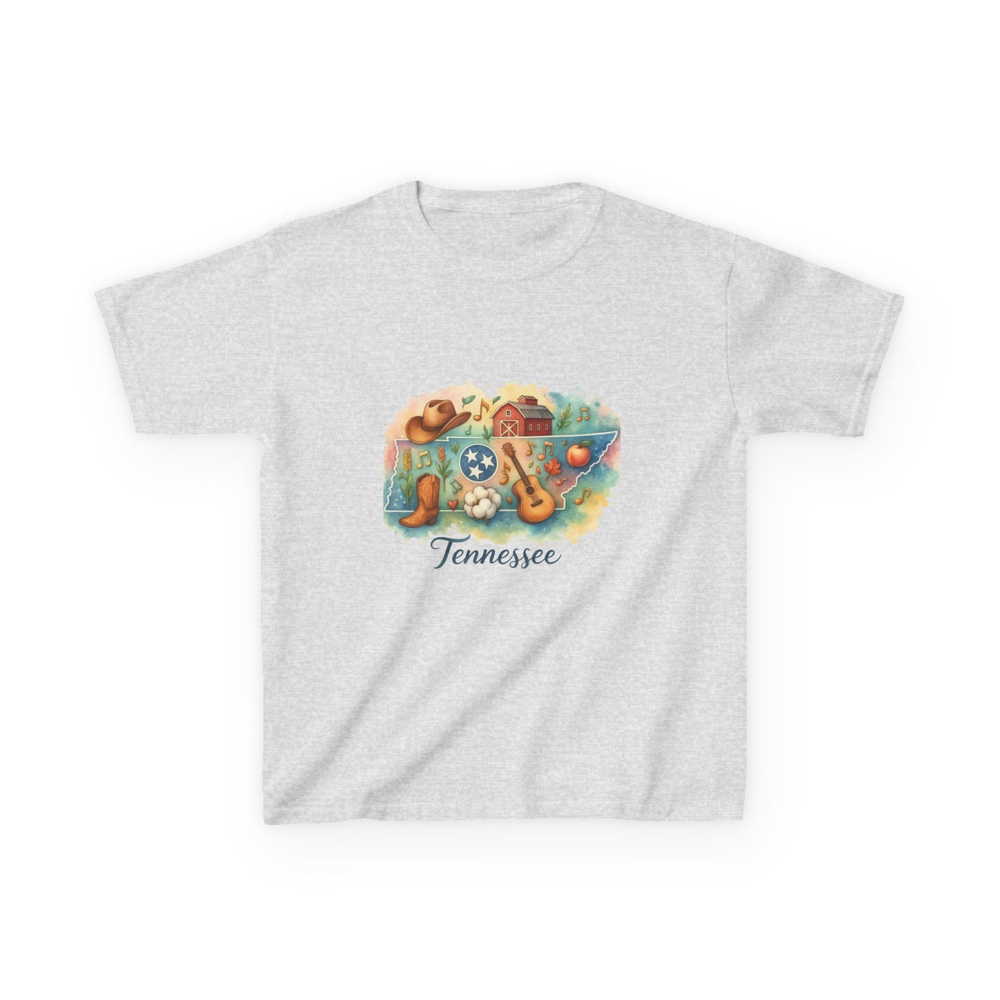 Tennessee Watercolor Dinosaur Christmas Tee