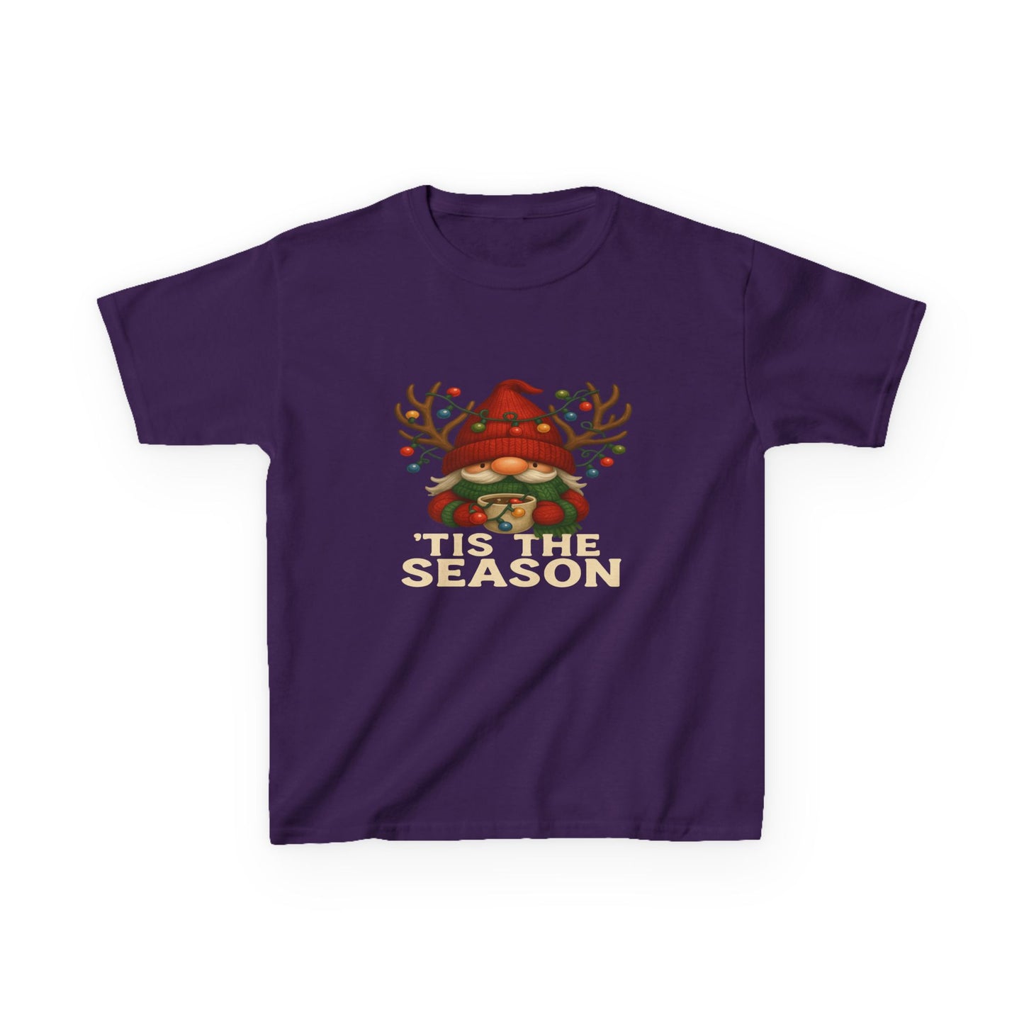 Gnome Dino 'Tis The Season Kids Christmas Tee