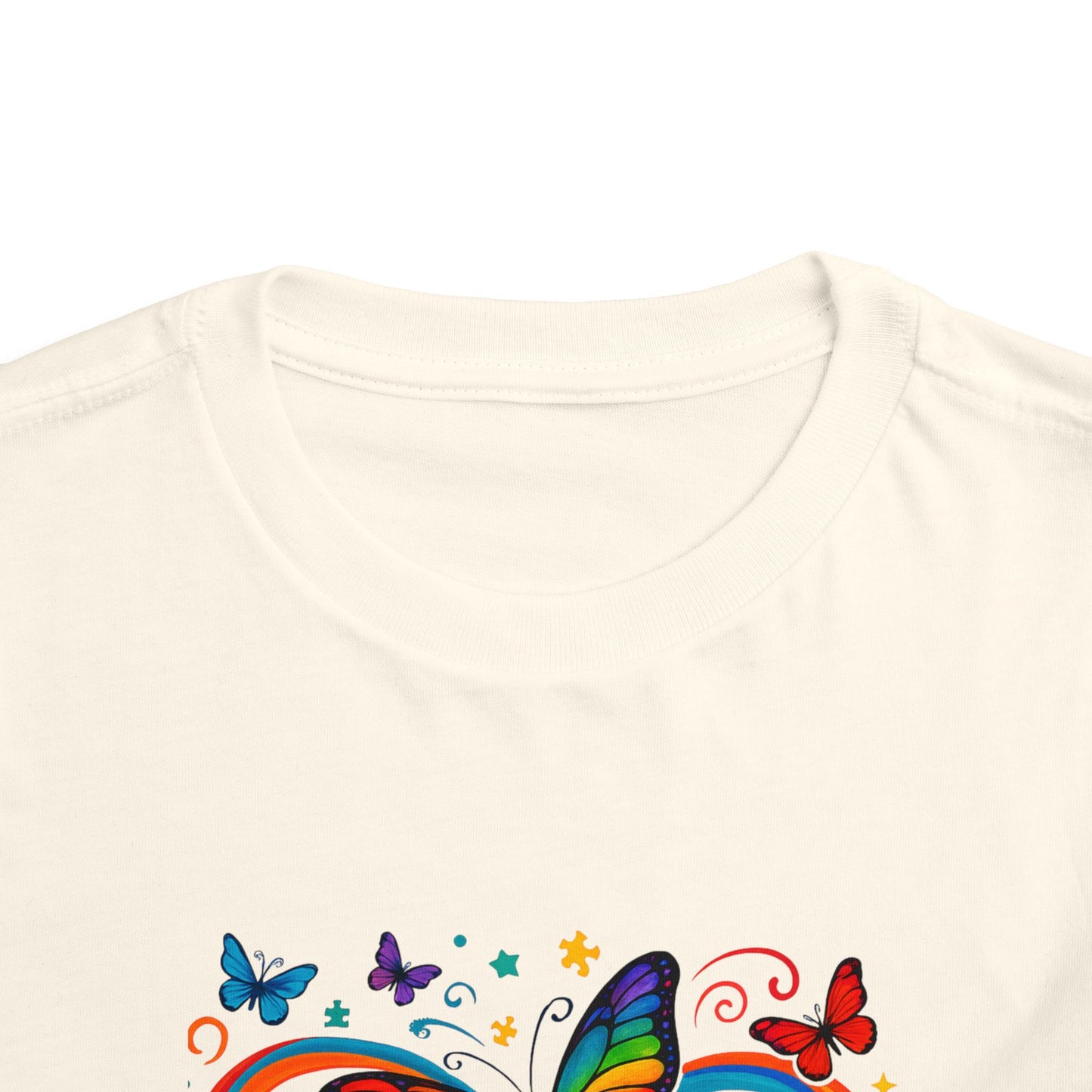Toddler Tee - Neurodiversity is Beautiful Butterfly Rainbow Puzzle Piece Tee